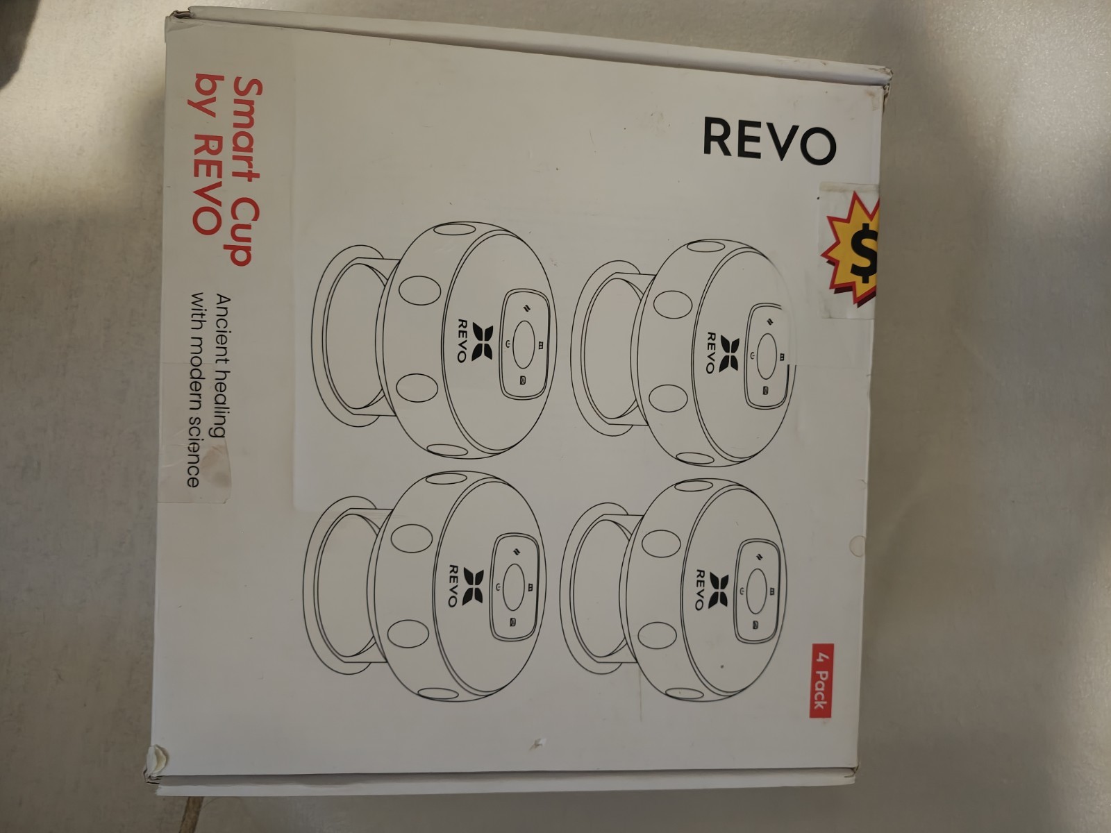 Smart Cup By REVO 4-Pack 4-In-1 Cupping Therapy Massager w/ Red Light & Suction Smart Cup By REVO 4-Pack 4-In-1 Cupping Therapy Massager w/ Red Light & Suction