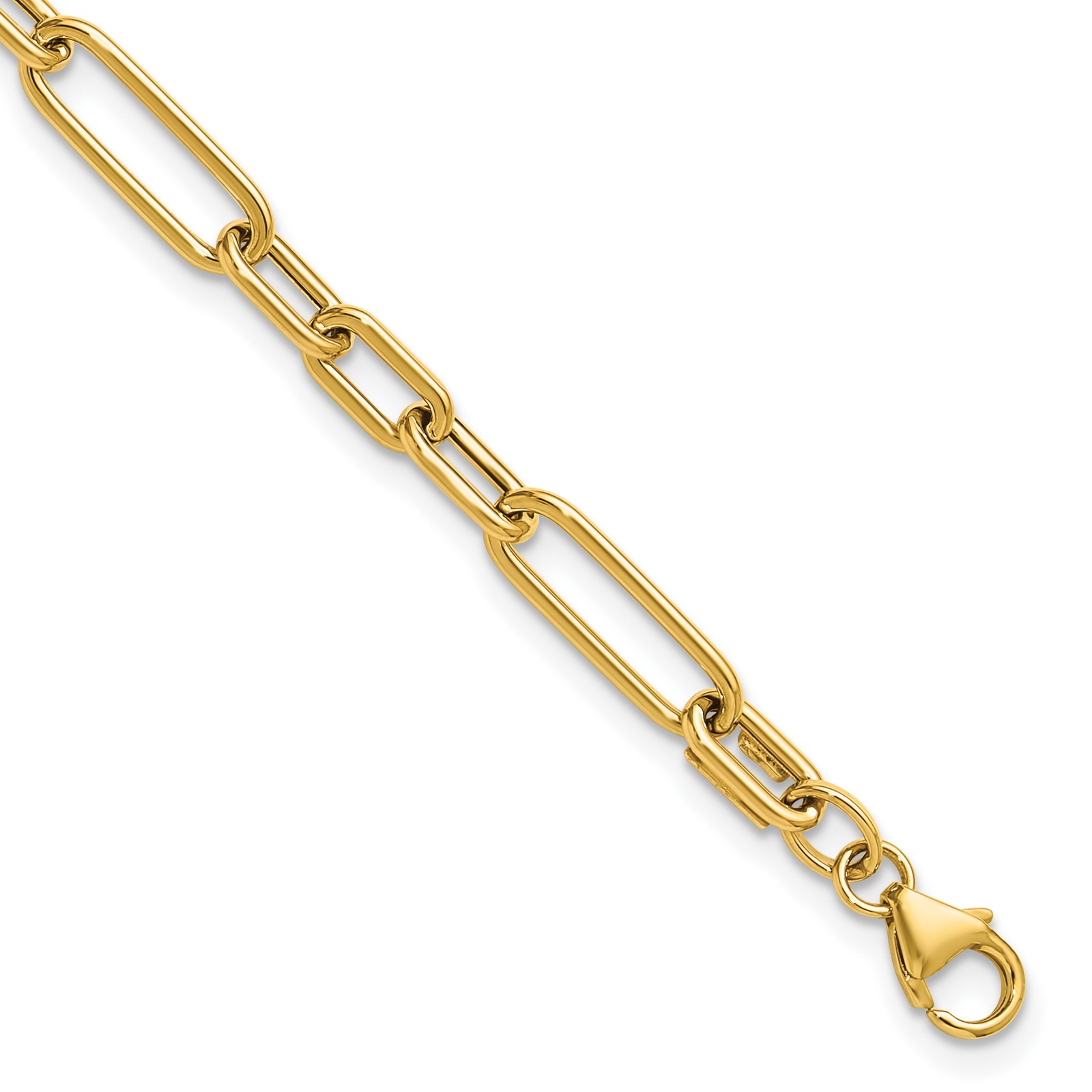 Leslie\'s Fancy Link 7.5 Inch Bracelet 14k Yellow Gold Italian Lightweight
