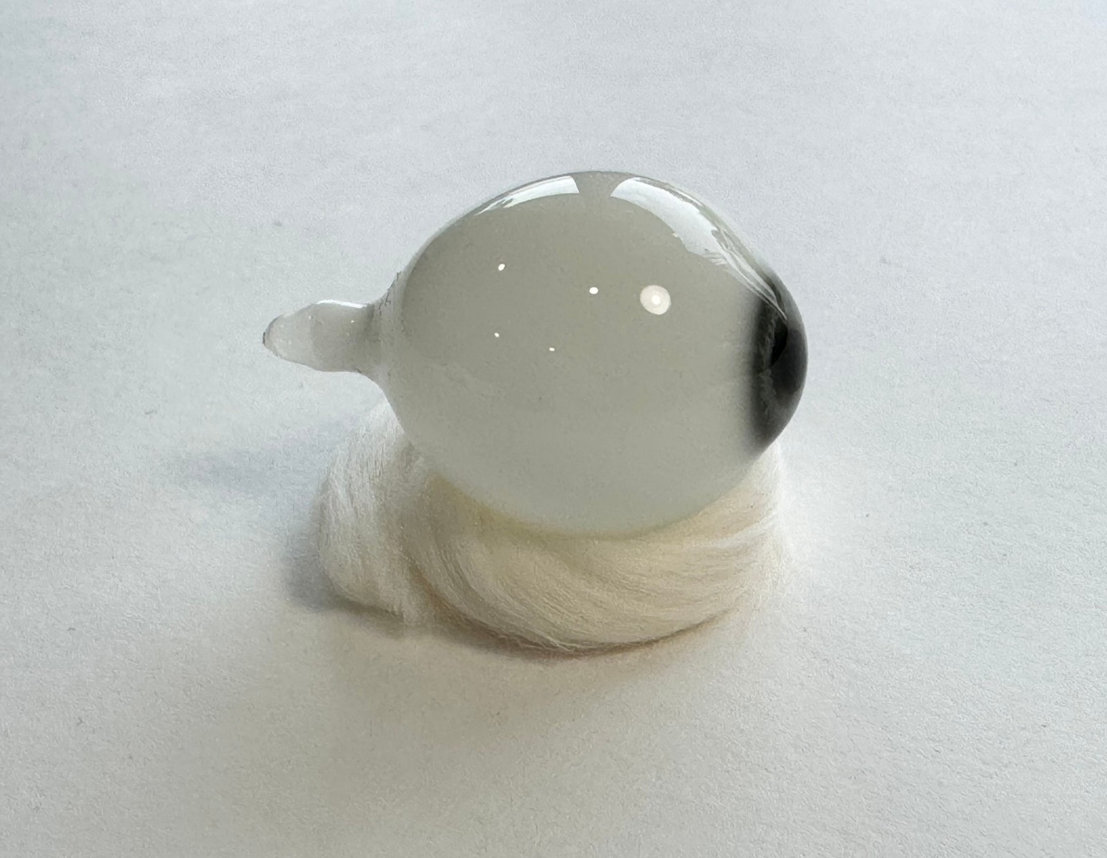 Antique German hand-blown human prosthetic glass eye. Full eyeball. Blue. Antique German hand-blown human prosthetic glass eye. Full eyeball. Blue.