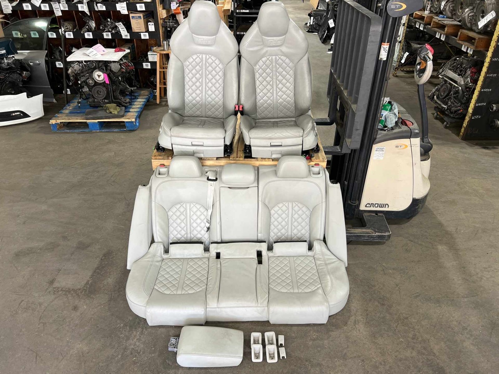 2013-2017 Audi S6 Complete Seat Set Front & Rear Lunar Silver Heated (TL)
