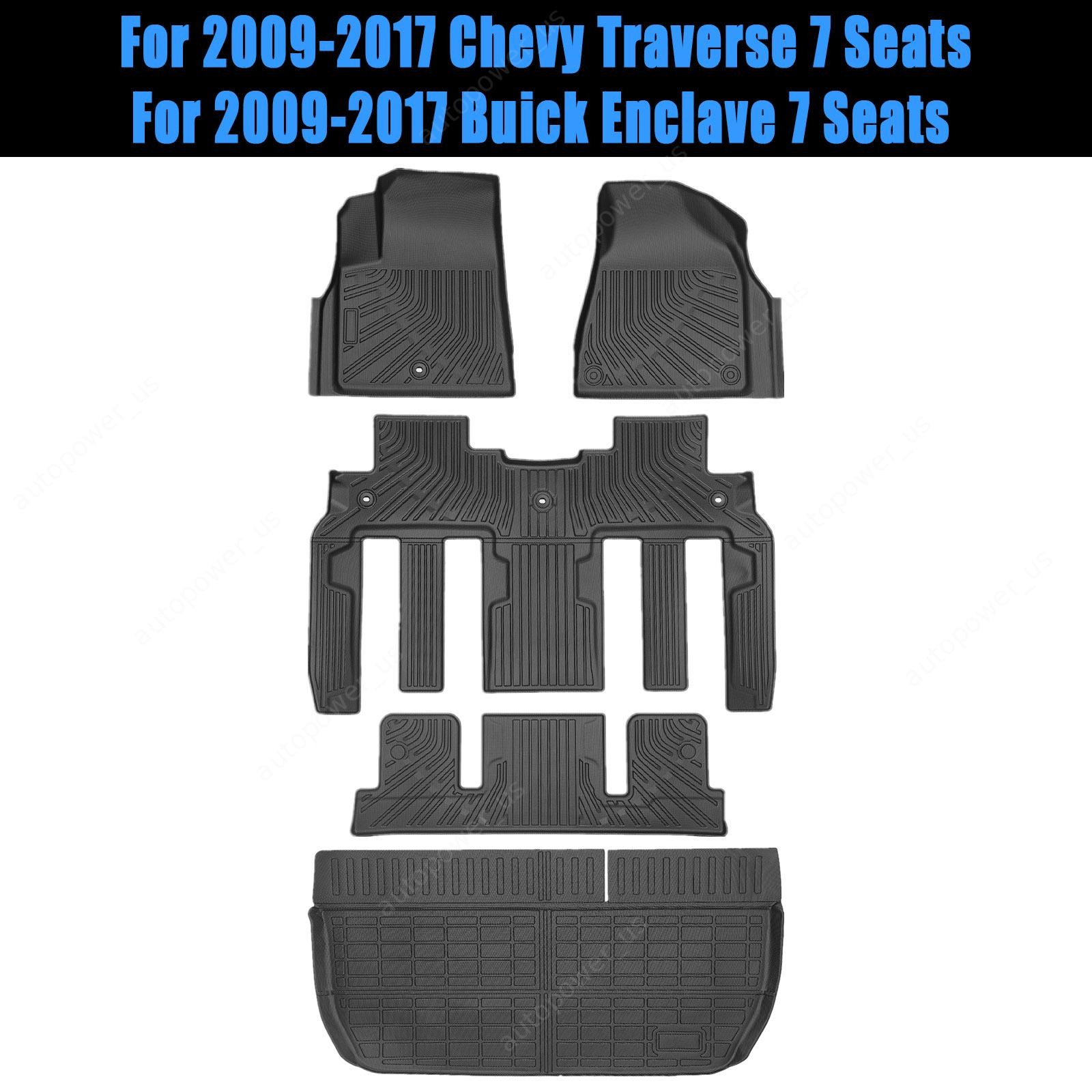 For 2009-2017 Traverse/Buick 7 Seats TPE Floor Mats+Trunk Cargo Liner Waterproof For 2009-2017 Traverse/Buick 7 Seats TPE Floor Mats+Trunk Cargo Liner Waterproof