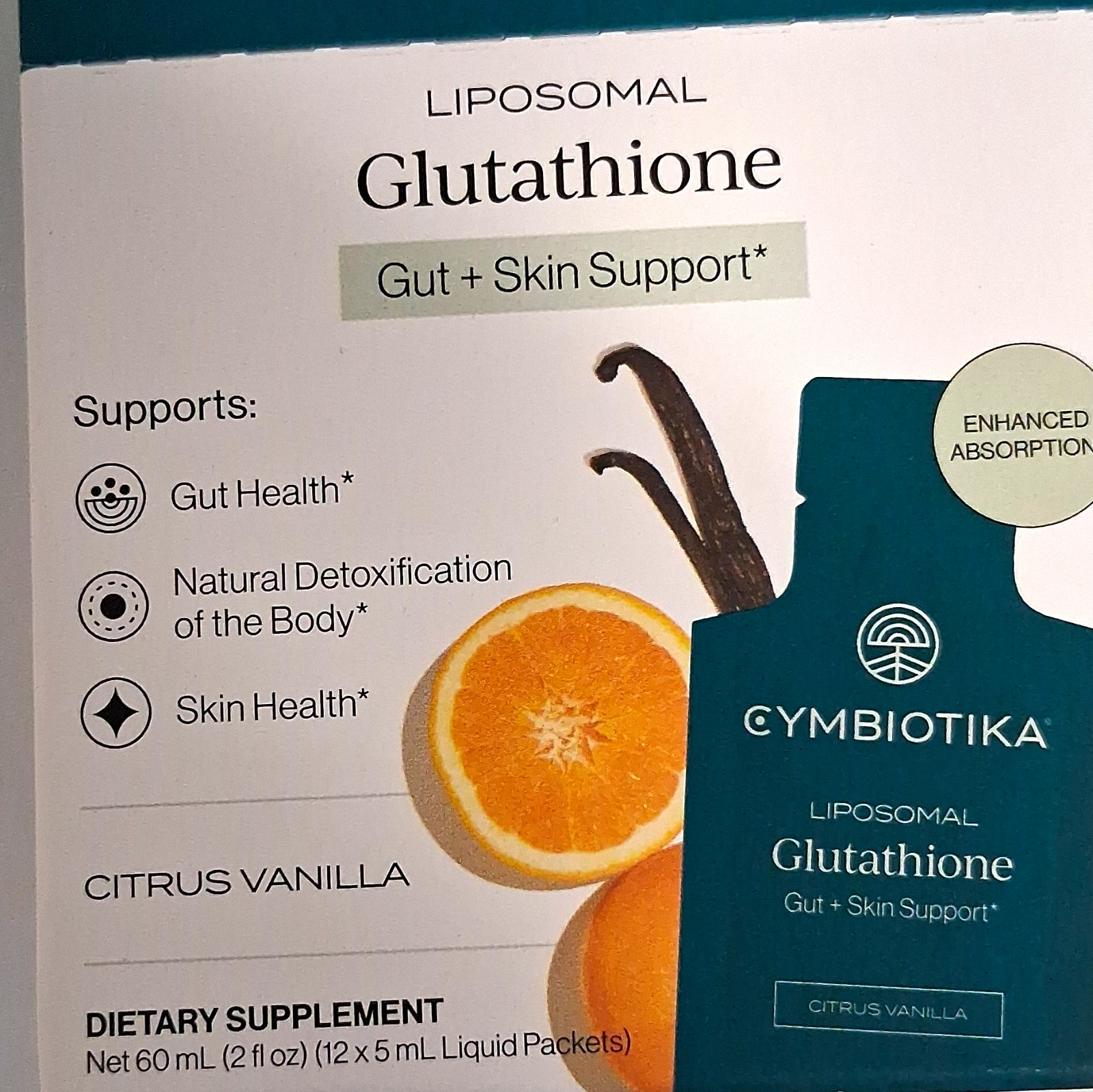 Cymbiotika Liposomal Glutathione Citrus Vanilla 12x5mL 2 fl oz Exp 06/2027 Cymbiotika Liposomal Glutathione Citrus Vanilla 12x5mL 2 fl oz Exp 06/2027