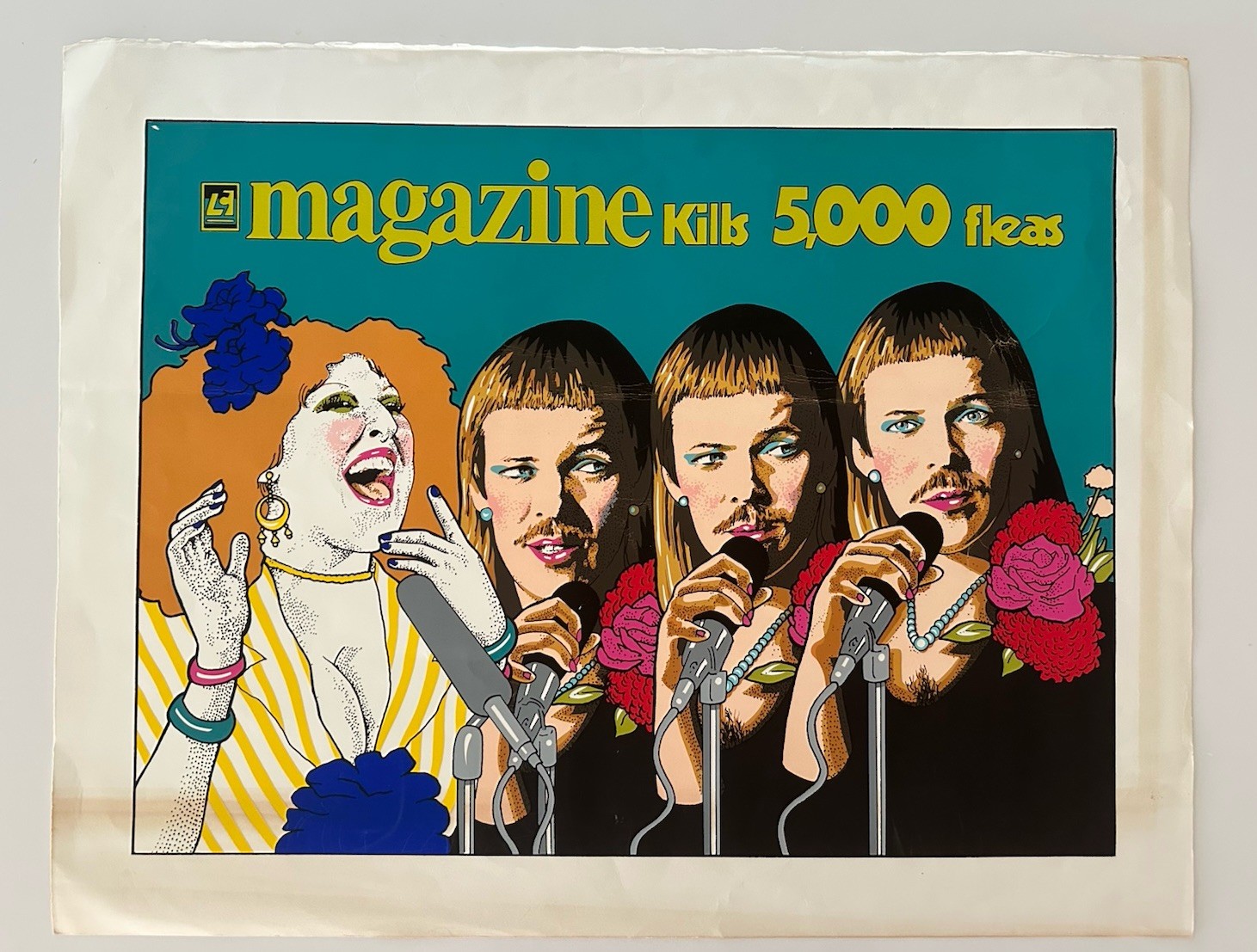 RARE & Unique vintage BETTE MIDLER Art Print 22”x 28” Magazine (band) Drag Queer