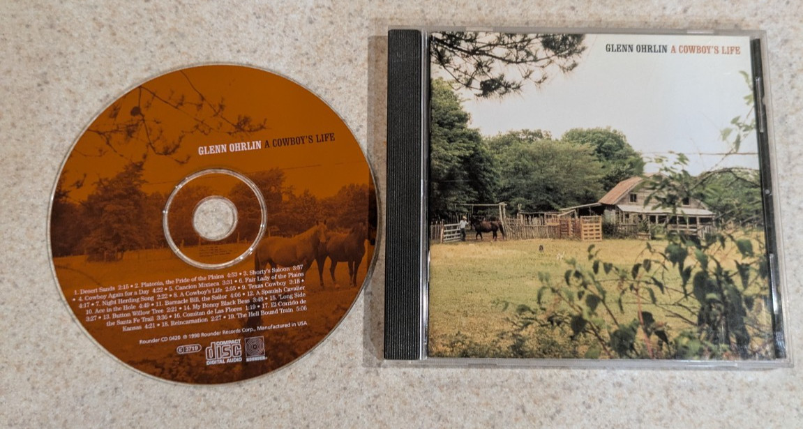 Glenn Ohrlin - A Cowboy\'s Life Music CD 19 Tracks Rounder Rodeo OOP Tested 1998