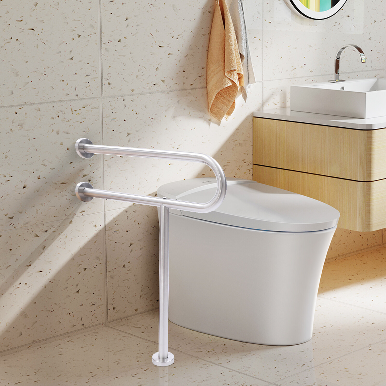 Toilet Grab Bar Safety Handicap Rails Stainless Steel Rail Support For Elderly