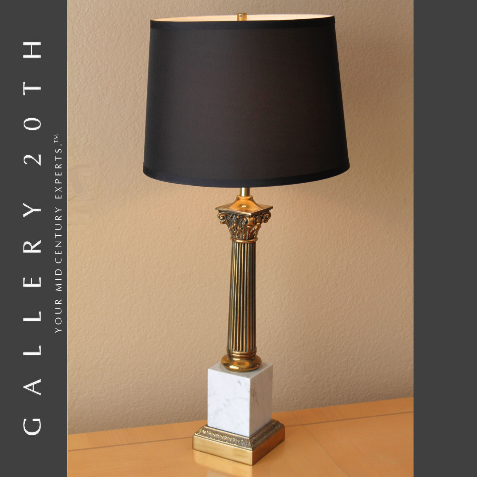 EMPIRE STYLE MARBLE BRASS LAMP BY WESTWOOD HOLLYWOOD REGENCY VTG 50'S 60'S MCM