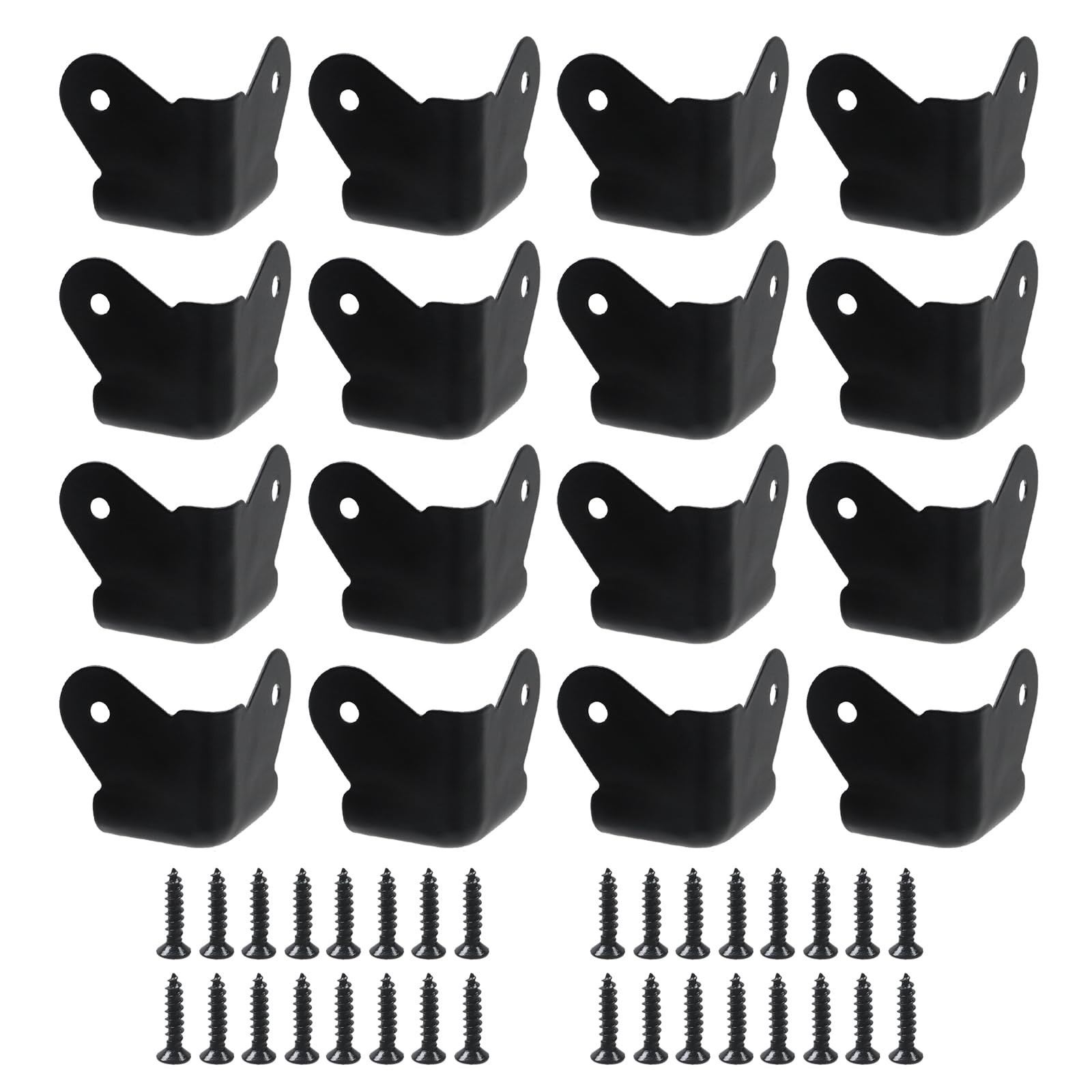 16PCS Heavy Duty Metal Speaker Corner Guards Black for Amplifier Cabinets Kit