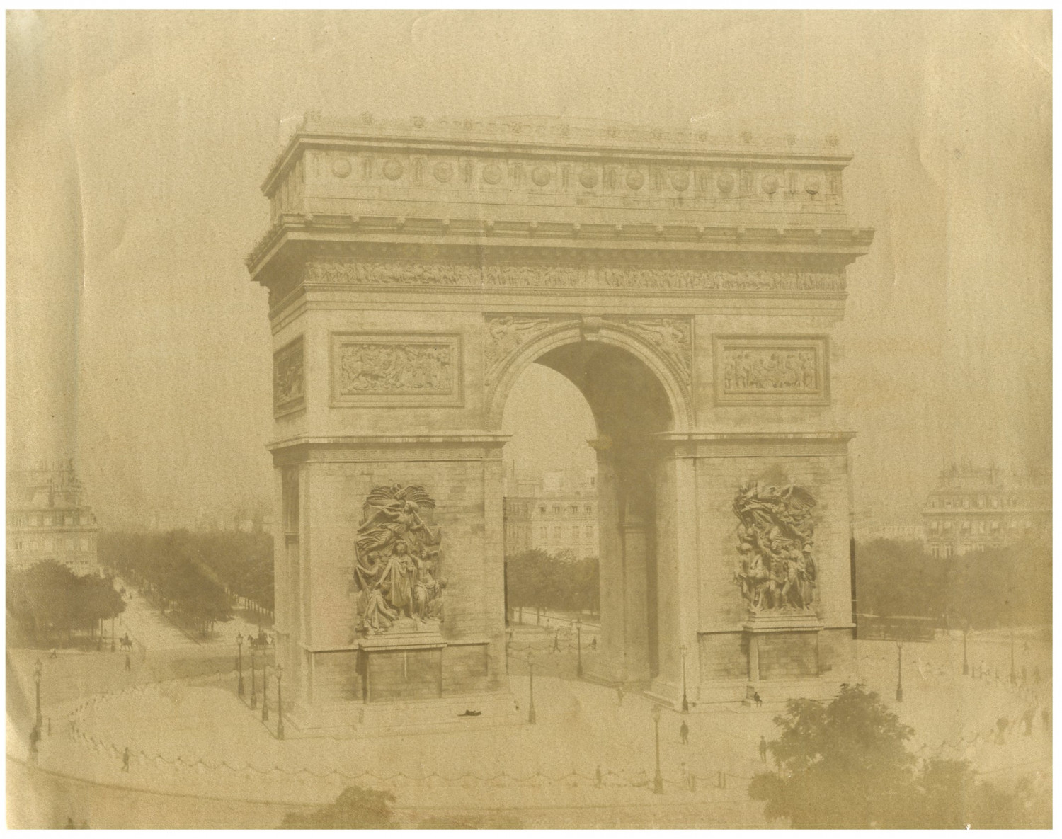 J. Hautecoeur, France, Paris, L'Arc de Triomphe vintage albumen print,  