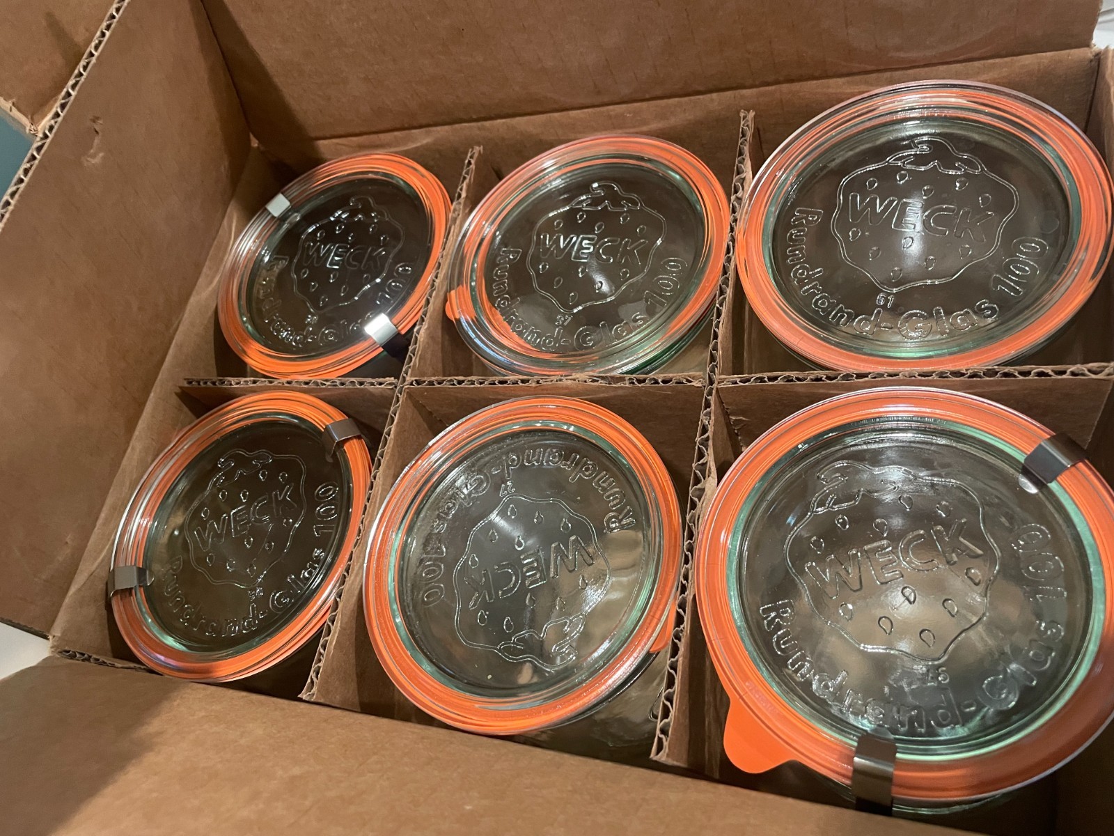 WECK 745 1L Tulip Jar Unused w/ Lid, Seal & Clips Boxed WECK 745 1L Tulip Jar Unused w/ Lid, Seal & Clips Boxed