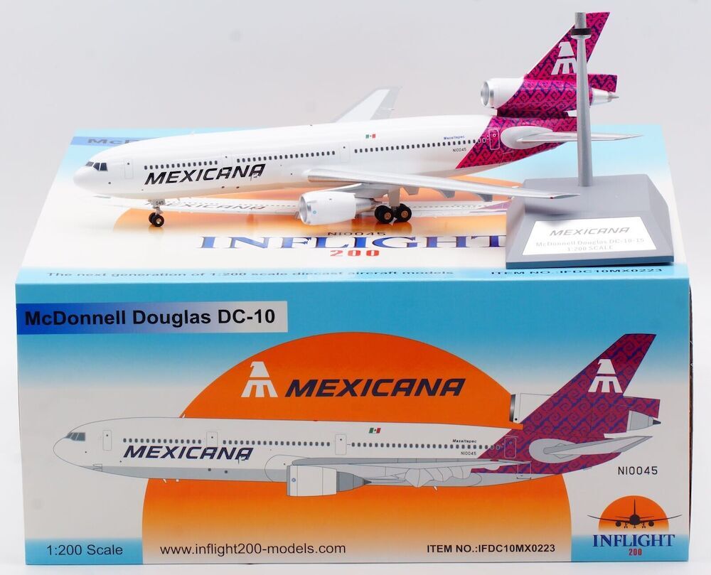 Inflight IFDC10MX0223 Mexicana Douglas DC-10-15 N10045 Diecast 1/200 Jet Model