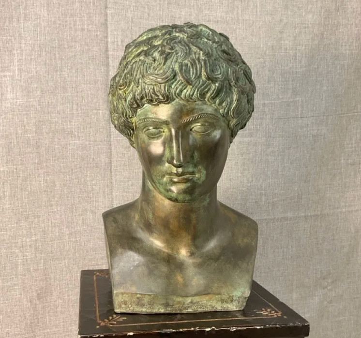 Italian Bronze Bust of Antinous Pietro Bazzanti Gallery Florence Paperwork 16\