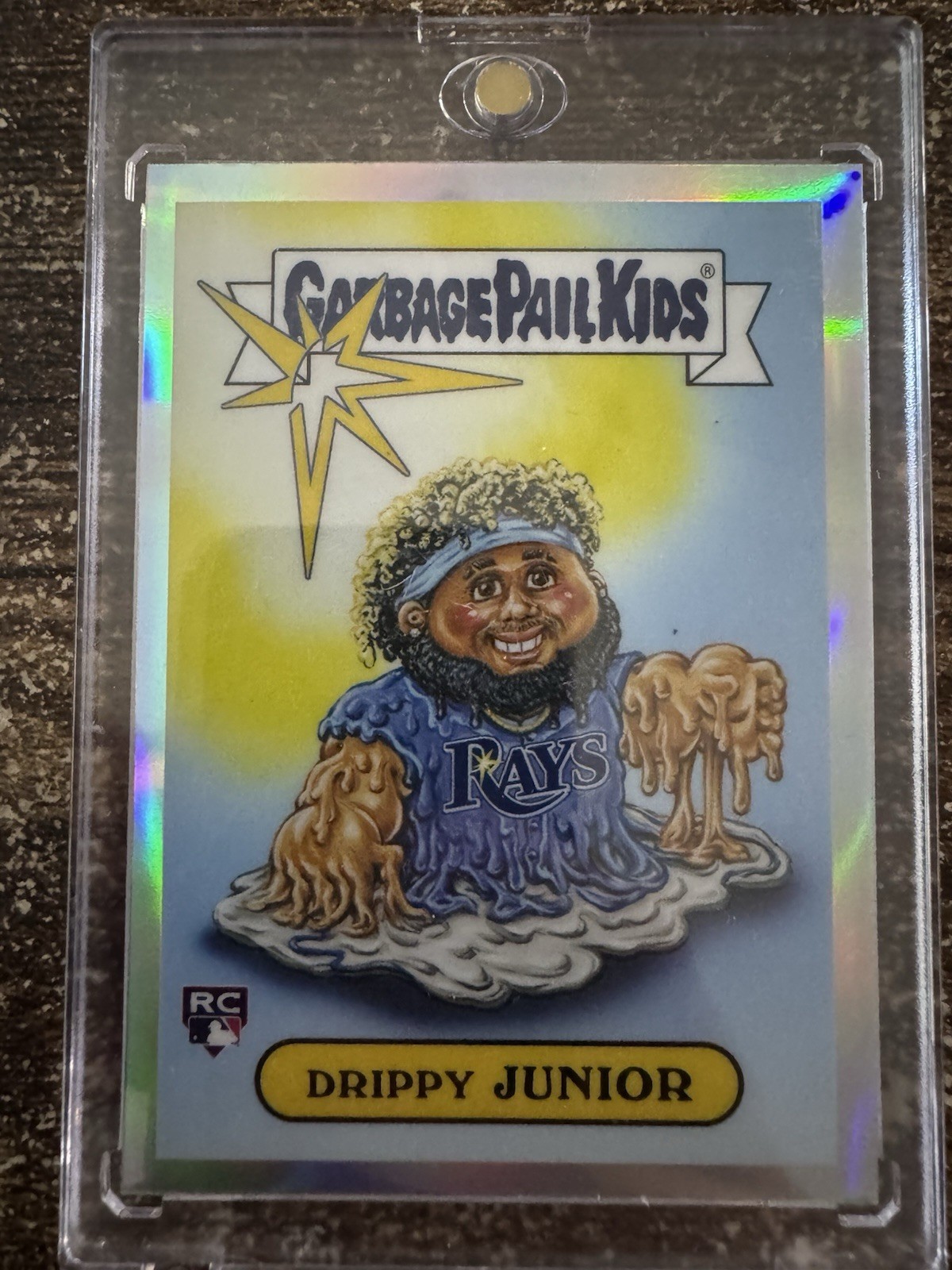 JUNIOR CAMINERO 2024 TOPPS GARBAGE PAIL KIDS ROOKIE DRIPPY JUNIOR #BGP-16 RAYS