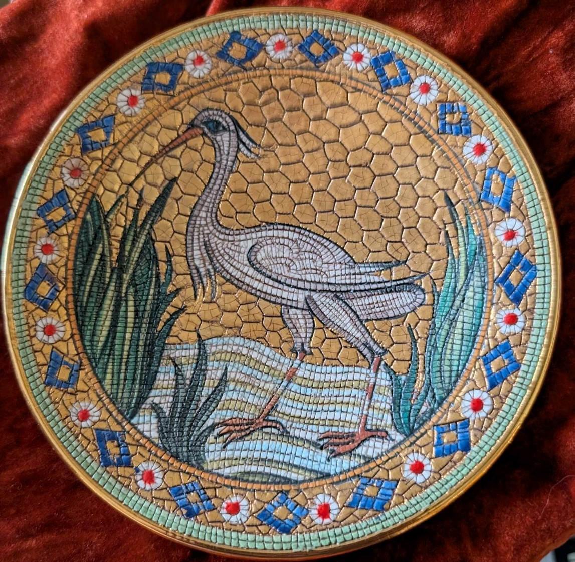 Vintage Veneto Flair Mosaic Pelican Plate Vintage Veneto Flair Mosaic Pelican Plate
