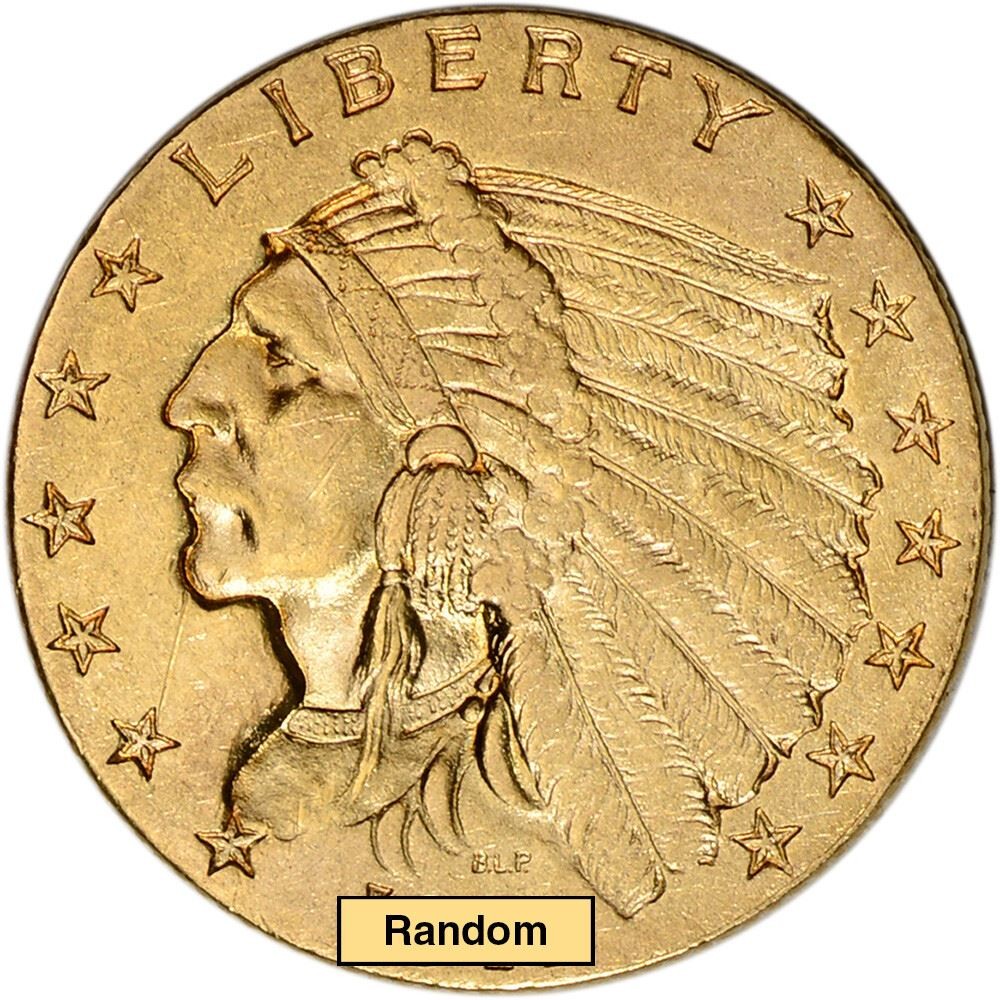US Gold $2.50 Indian Head Quarter Eagle - Jewelry Grade - Random Date