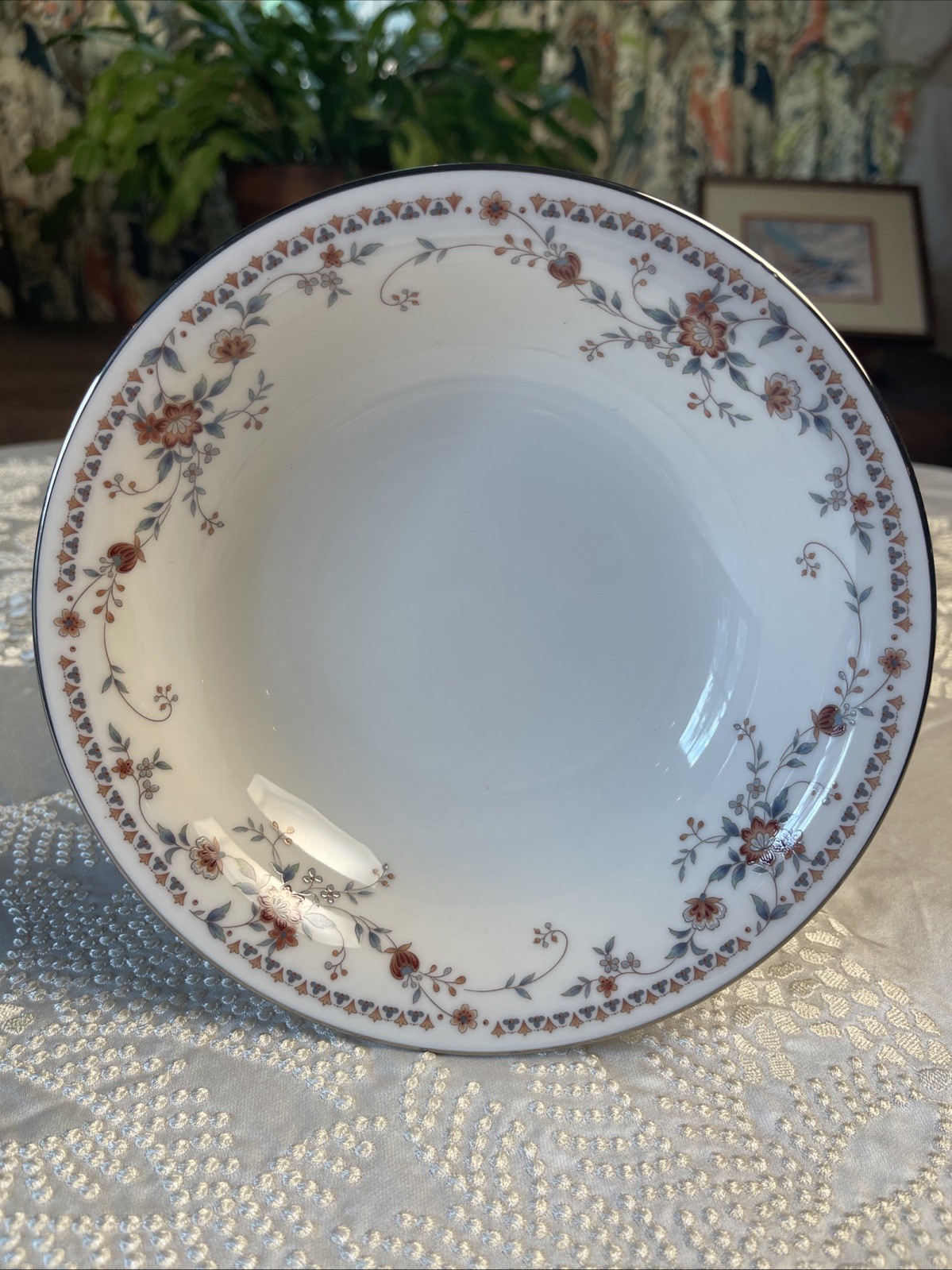 Set Of 2 VTG Adagio 7237 Noritake Japan Silver Rim Ivory China Soup Bowls EUC Set Of 2 VTG Adagio 7237 Noritake Japan Silver Rim Ivory China Soup Bowls EUC