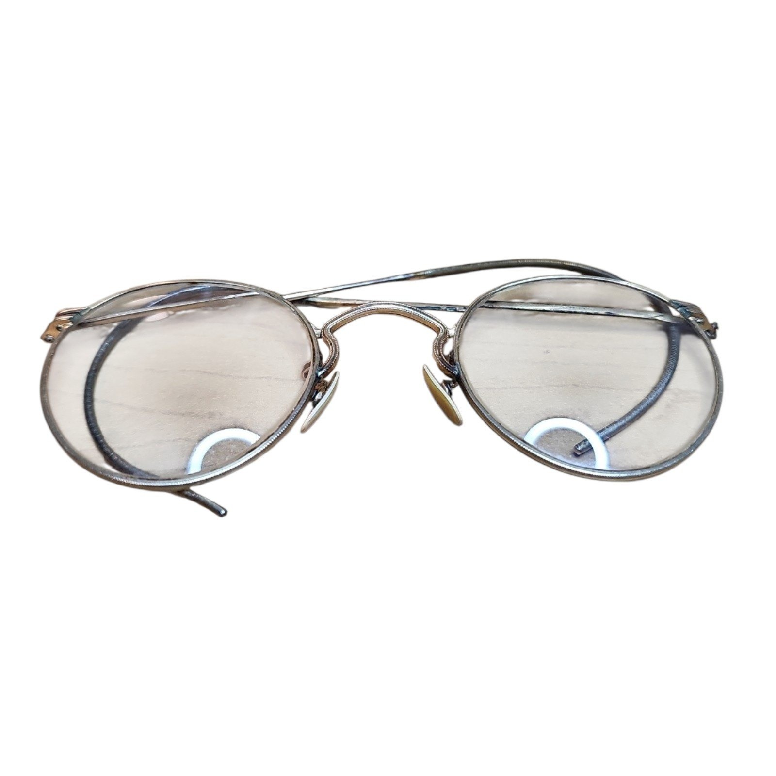 Vintage American Optical Round Wire Glasses Frame Stamped FULVUE 01/10-12K GF