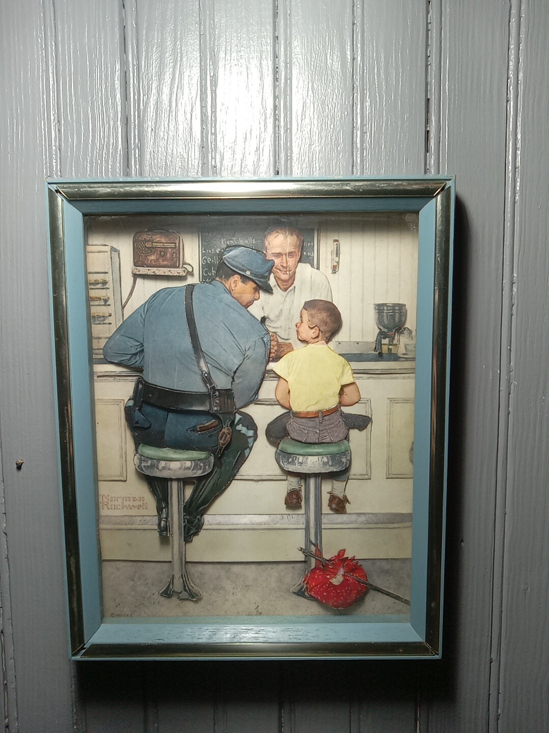Vintage Artwork  Norman Rockwell 3D Art The Runaway (Print)