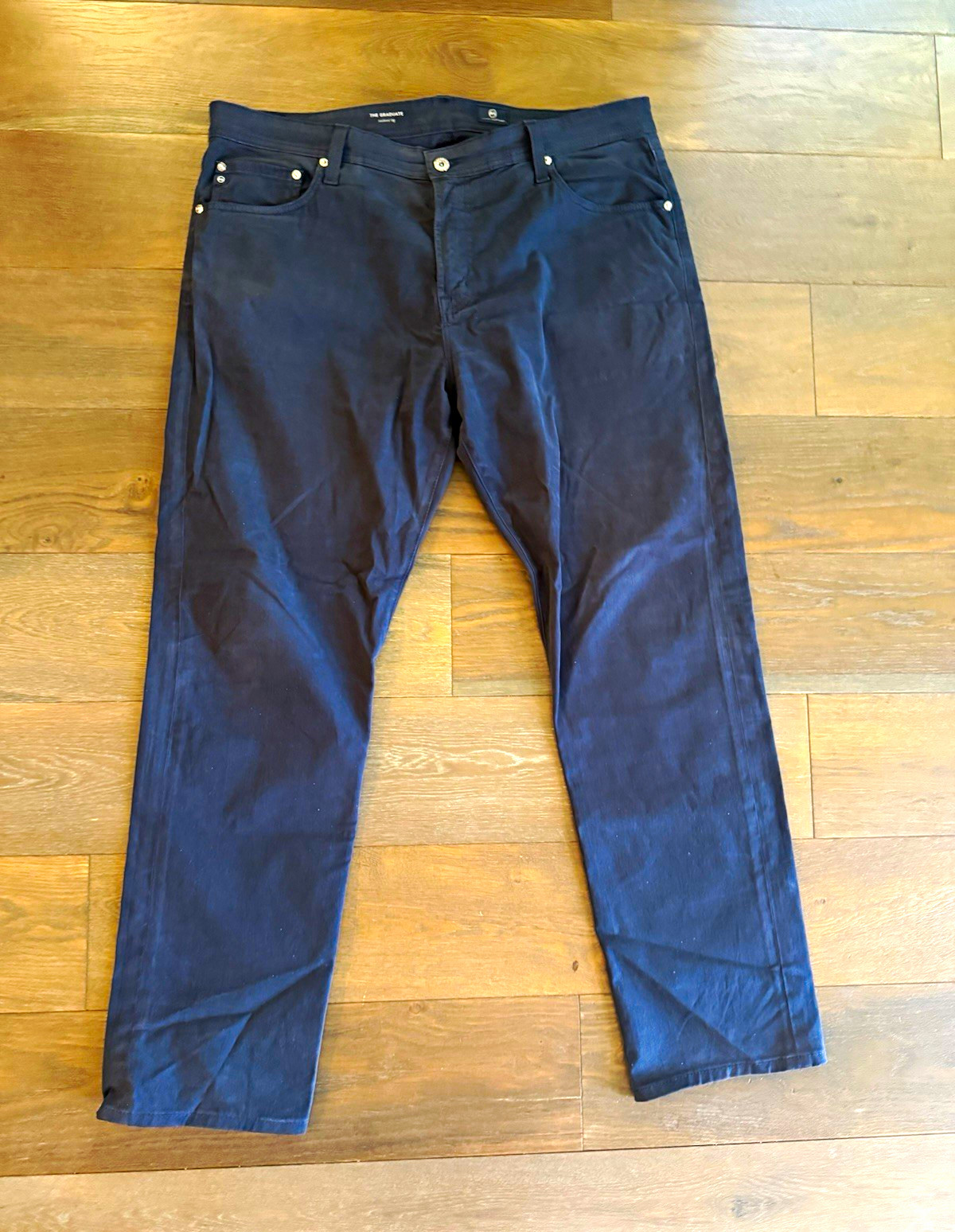 AG Adriano Goldschmied Men\'s Tailored Denim Jeans Dark Wash Blue AG Adriano Goldschmied Men\'s Tailored Denim Jeans Dark Wash Blue