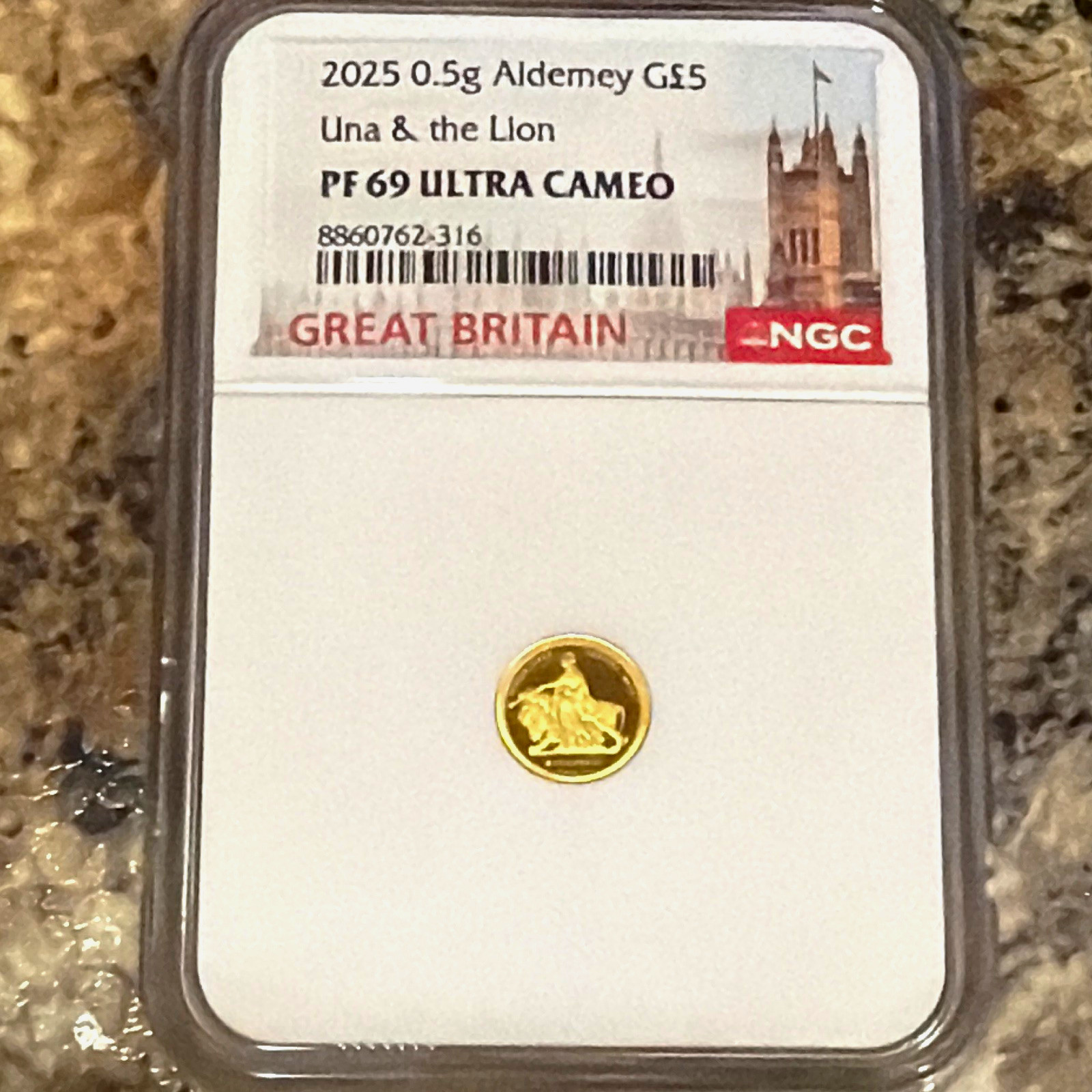2025 Alderney £5 Gold Una & the Lion NGC PF69 Ultra Cameo Coin