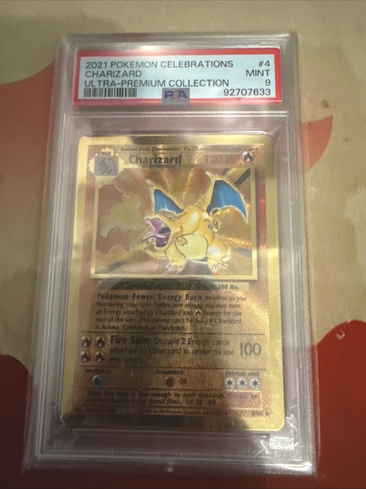 2021 POKEMON CELEBRATIONS Ultra Premium Coll. CHARIZARD #4 GOLD METAL PSA 9