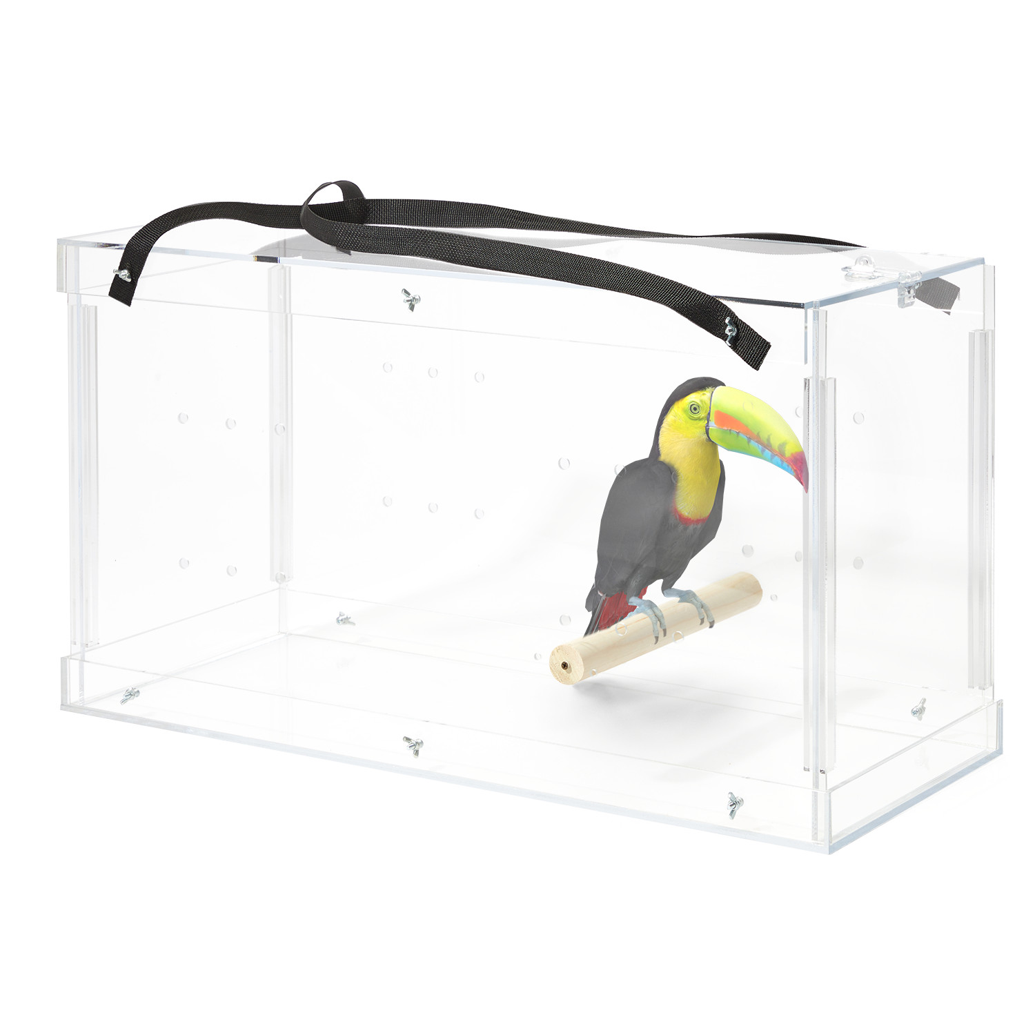 Pennzoni Large Bird Carrier Travel Cage Fully Acrylic Display Noise Isolating Pennzoni Large Bird Carrier Travel Cage Fully Acrylic Display Noise Isolating