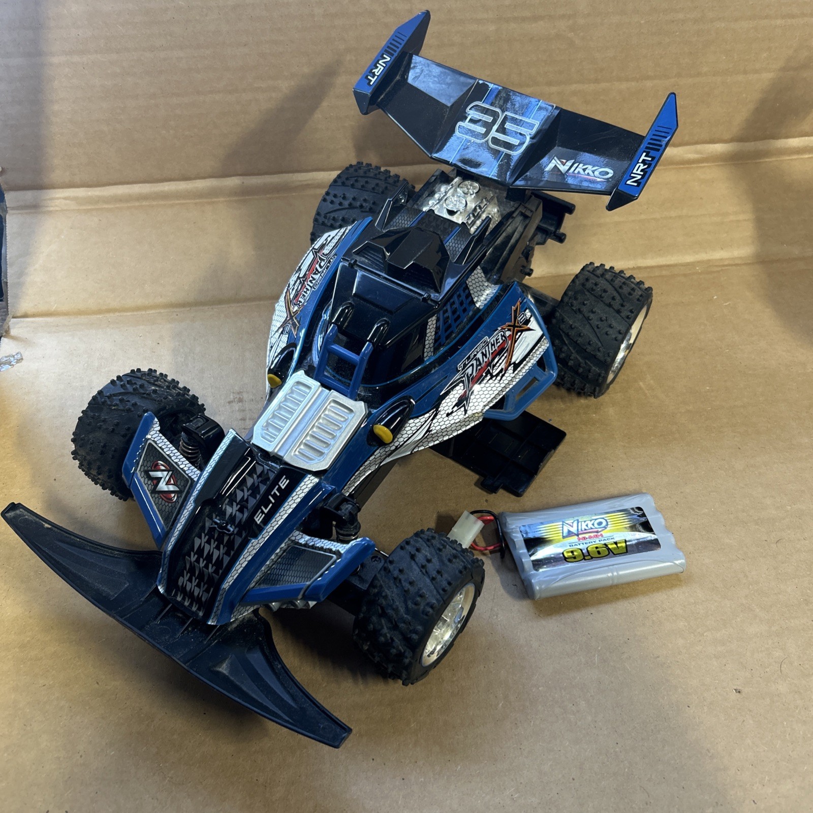 VTG Nikko Turbo Black Panther x2 1:10 Scale RC Car Untested Battery No Remote