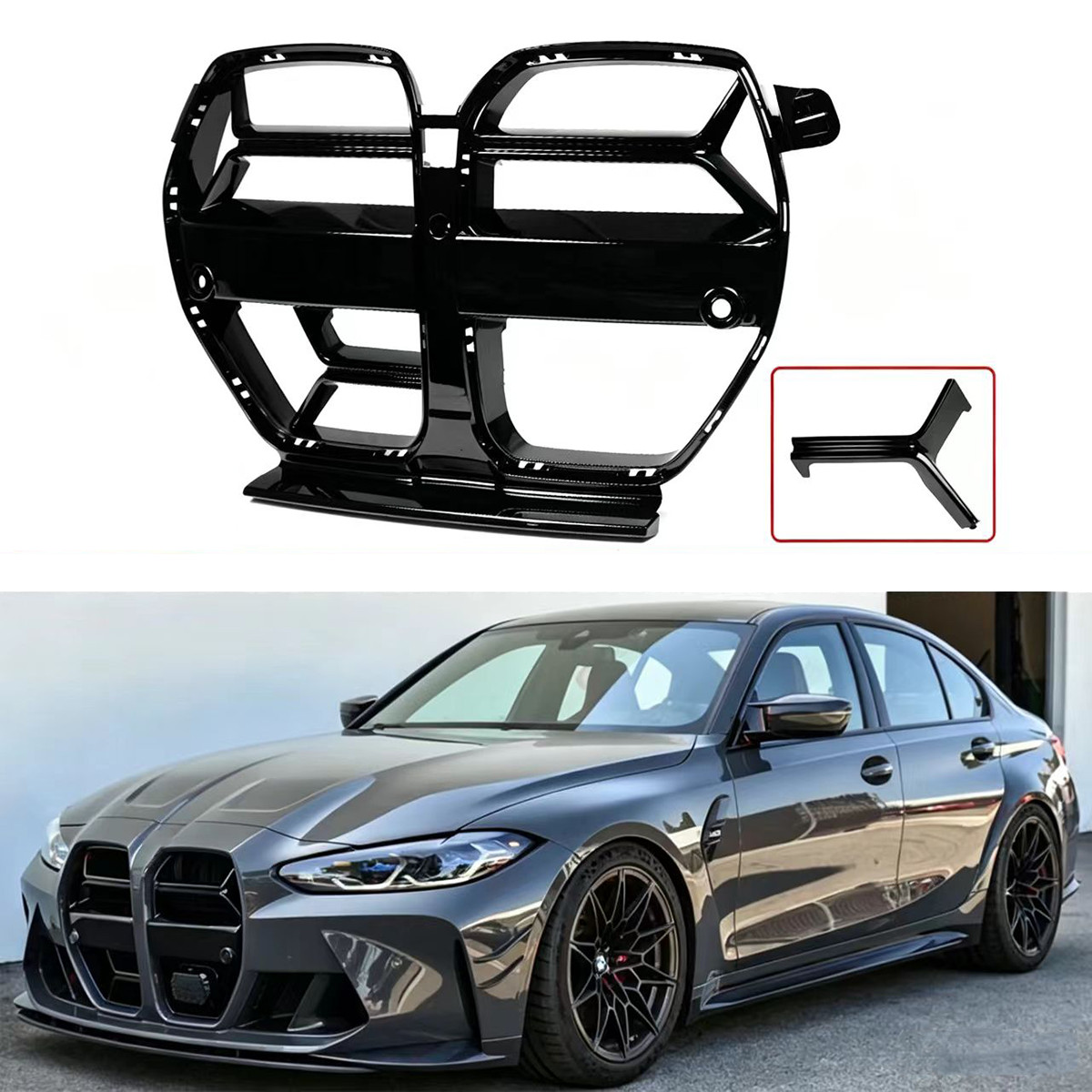 Front Grille CSL Style Bumper Grill Fits BMW M3 G80 M4 G82 G83 2021-2024 2025