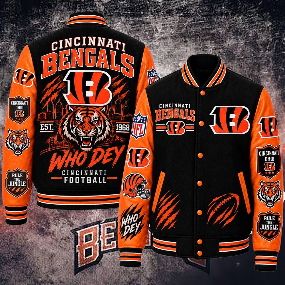 Personalized Cincinnati Bengals Football Baseball Jacket - ALL PRINT, S to 5XL