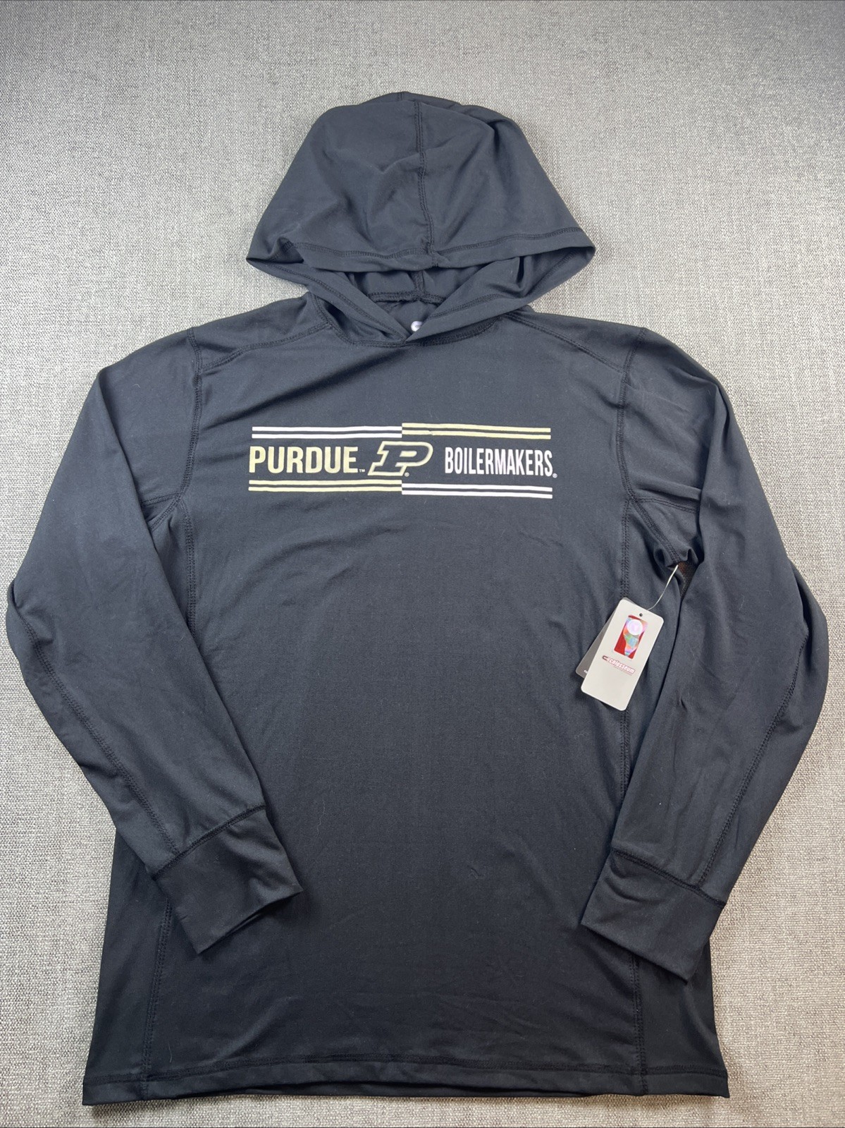 Colosseum Purdue Boilermakers Hoodie Men’s M Lightweight Black Spellout Logo NWT