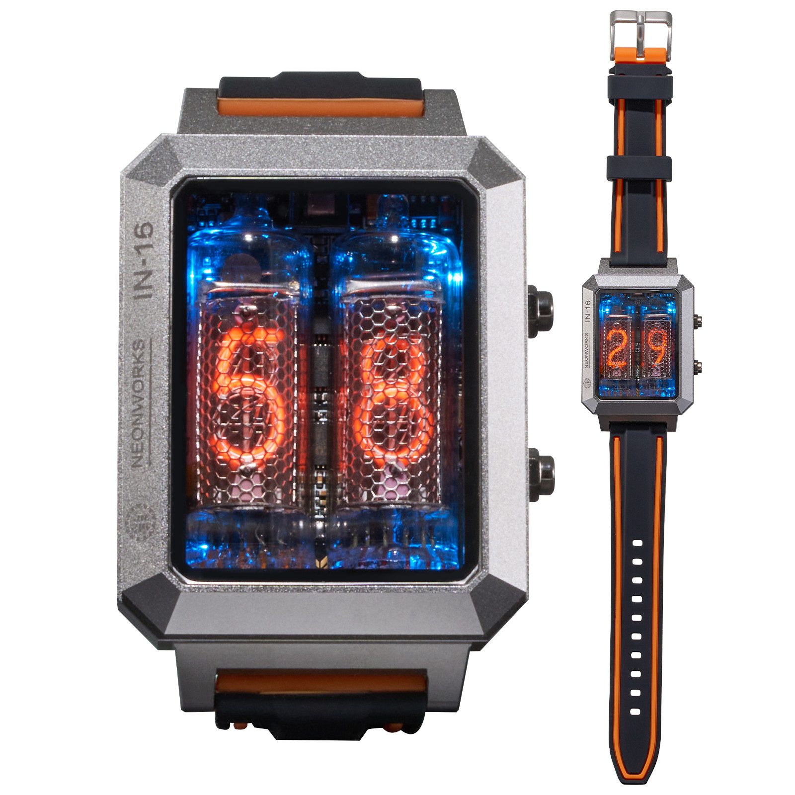 New NEONWORKS Watch IN-16 Nixie Tube Watch Hour&Minute Display Wireless Charge
