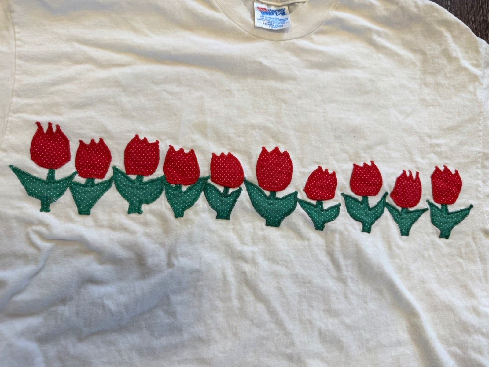 Vintage Hanes Beefy T XL USA Applique Tulip Long Sleeve Shirt Vintage Hanes Beefy T XL USA Applique Tulip Long Sleeve Shirt