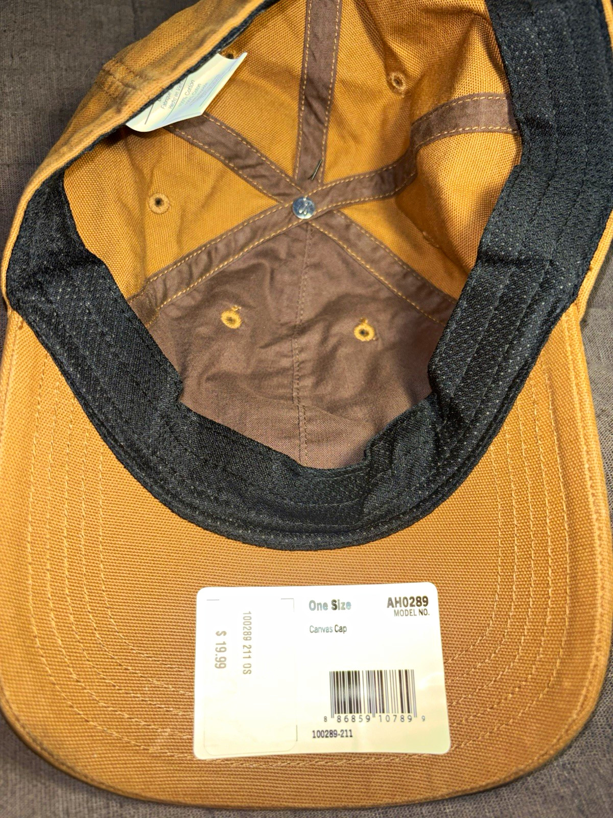 Carhartt Force Canvas Baseball Cap Brown Logo One Size Adjustable Hat
