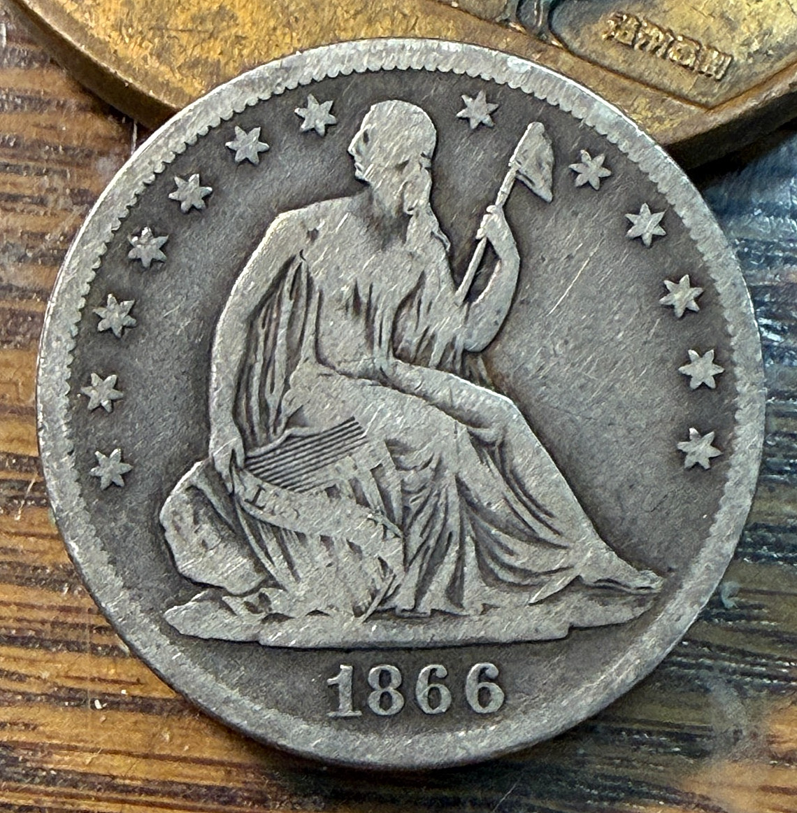 1866-S Seated Liberty Half Dollar Nice Super Original Fine+ CHRC