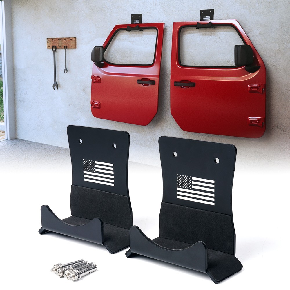 Door Storage Hanger Wall Mount Rack Bracket US Flag For 1956-2026 Jeep Wrangler Door Storage Hanger Wall Mount Rack Bracket US Flag For 1956-2026 Jeep Wrangler