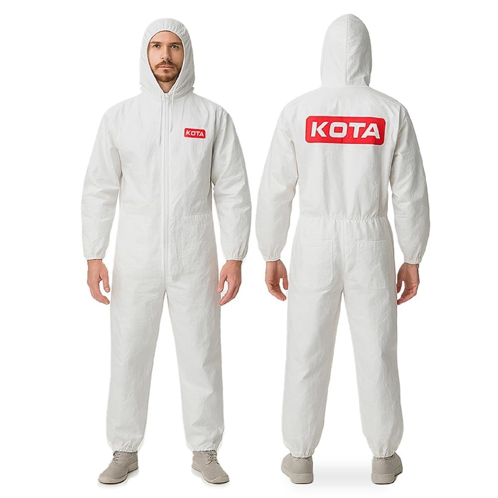LAUCO White Polyester Reusable Paint Coverall Spray Suit with Hood – Lint Free LAUCO White Polyester Reusable Paint Coverall Spray Suit with Hood – Lint Free
