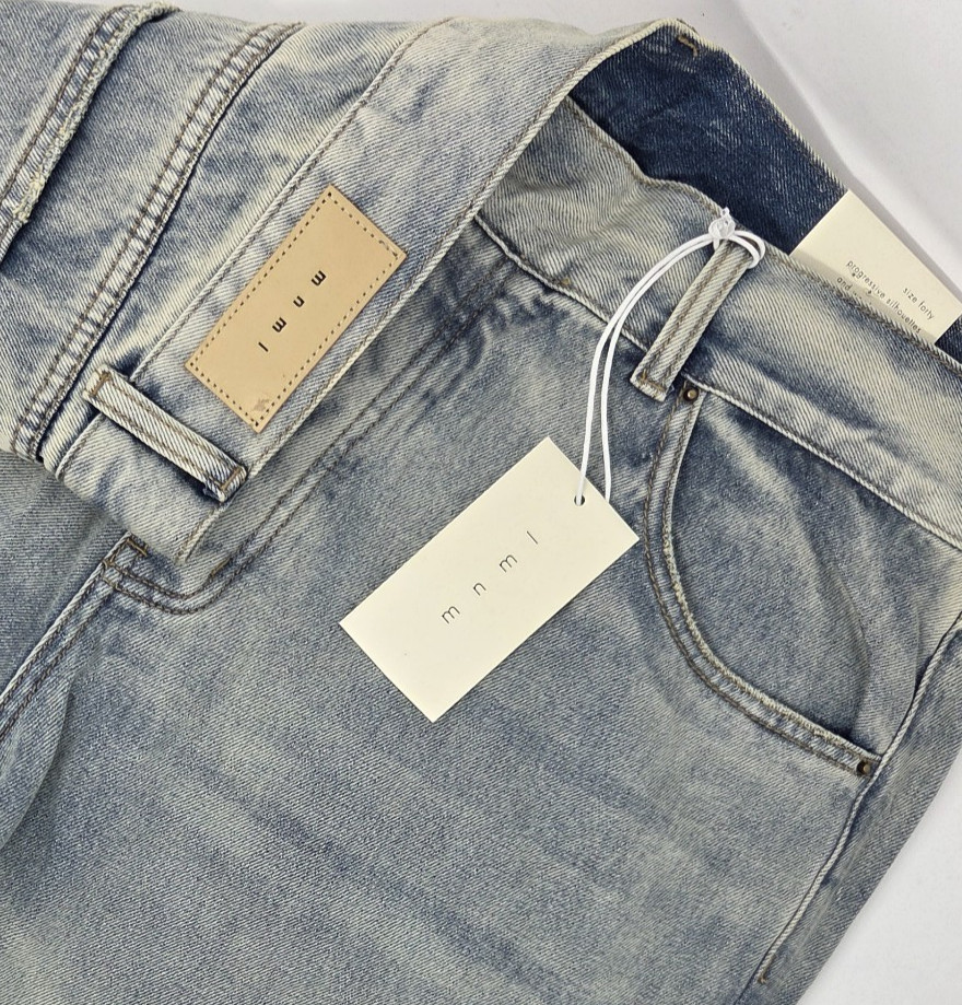 NEW mnml Distressed Straight Leg Jeans Mens Size 40 Faded Blue 34\