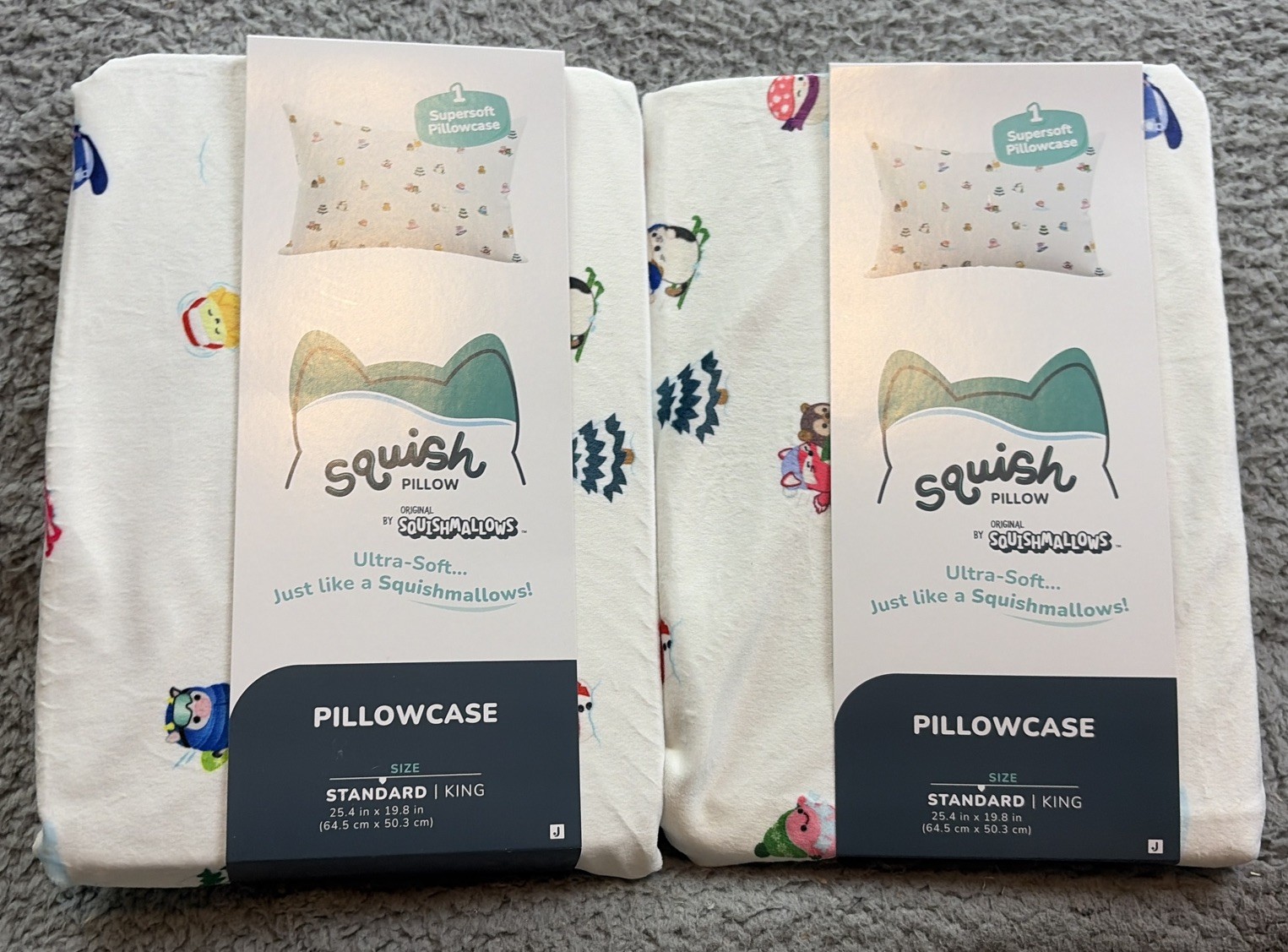 2x SquishPillow Original Squishmallows Standard Pillowcase Best in Snow White 2x SquishPillow Original Squishmallows Standard Pillowcase Best in Snow White