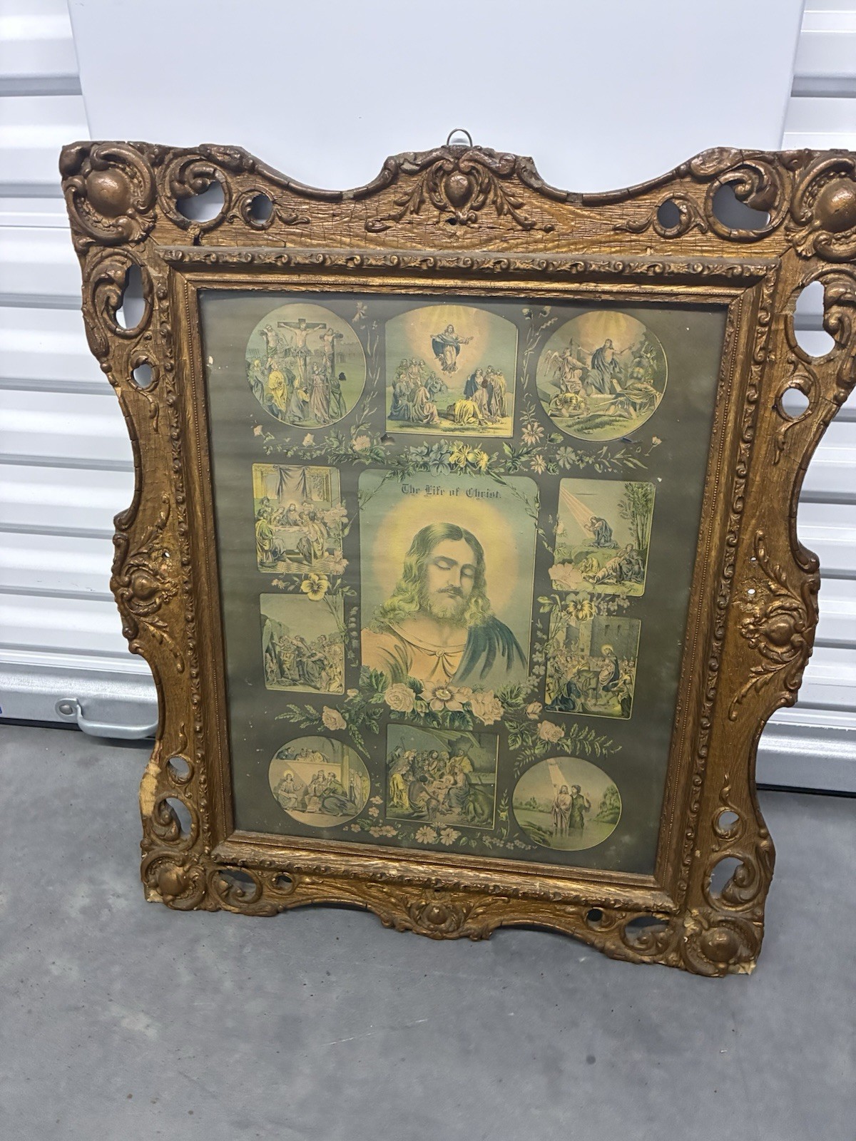 Life Of Christ Antique 1881 chromolithograph And Antique Frame Life Of Christ Antique 1881 chromolithograph And Antique Frame