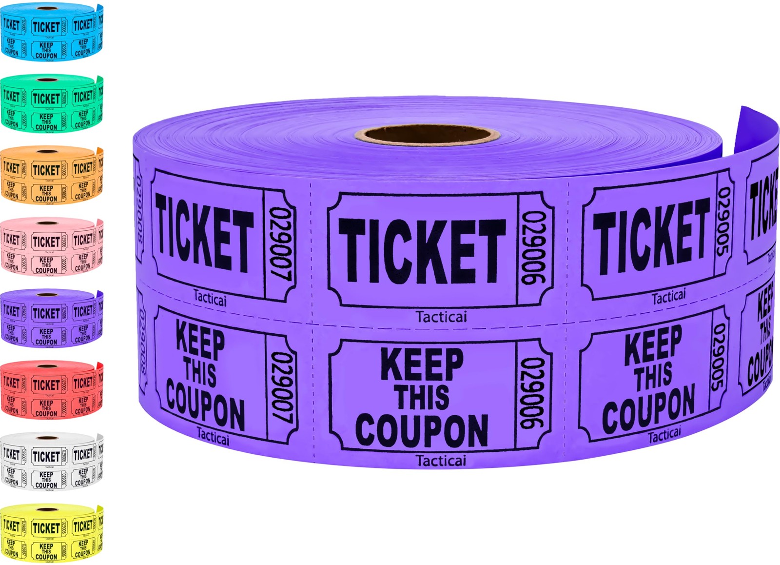 1000 Tacticai Raffle Tickets, A - Double Roll - 1,000 Tickets - Keep - Purple 1000 Tacticai Raffle Tickets, A - Double Roll - 1,000 Tickets - Keep - Purple