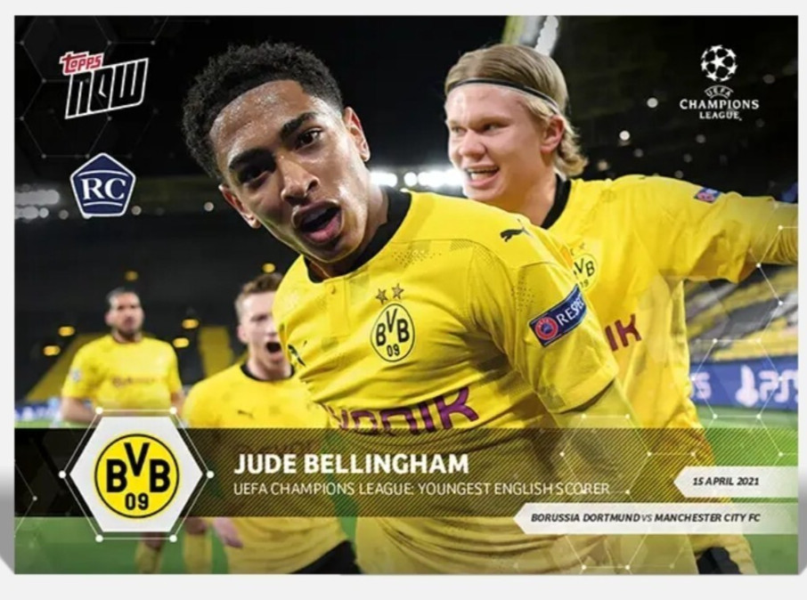 2020-21 Topps Now UEFA Champions League - Erling Haaland, Jude Bellingham ROOKIE