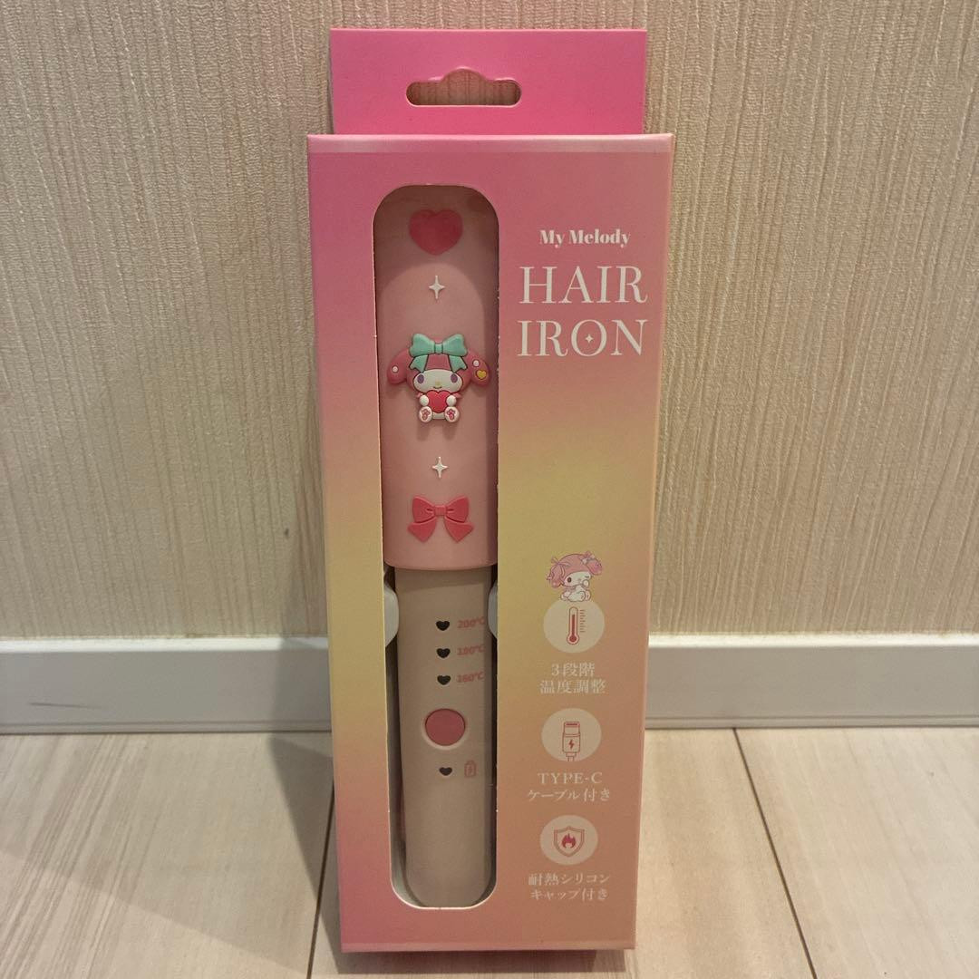 Sanrio My Melody Portable Hair Iron Pink USB Type-C Mini Flat Iron Travel Japan