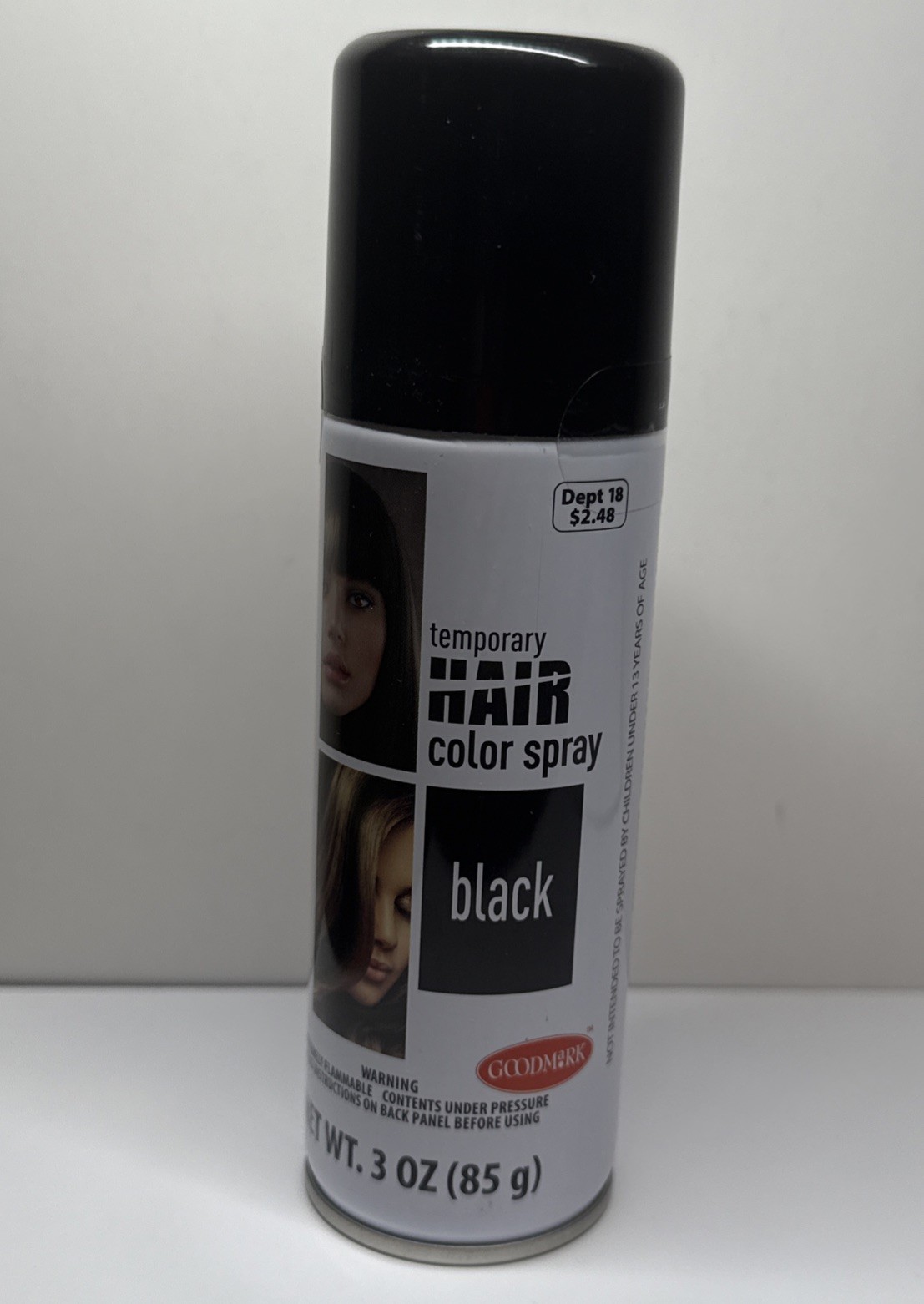 New Goodmark Temporary Hair Color Spray 3oz Black Halloween Makeup NWT