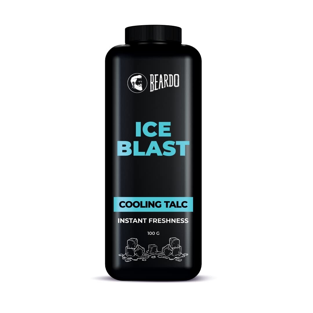 Beardo Ice Blast Cooling Talc Instant Freshness Powder with Aloe vera - 100 Gm
