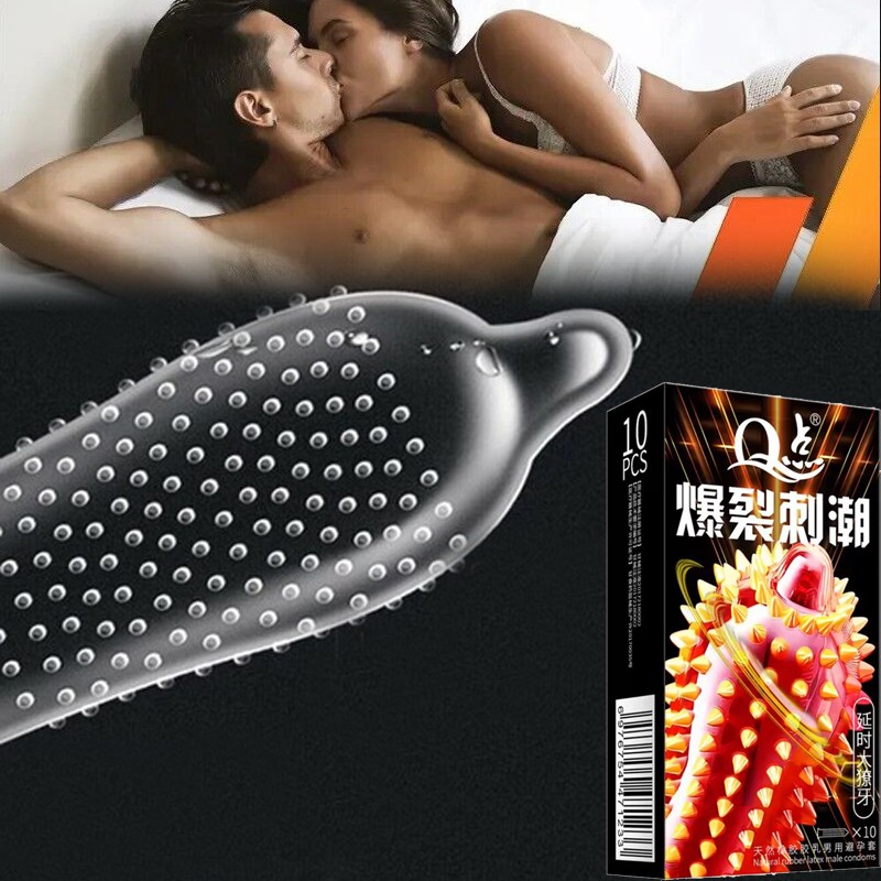 10PCS Small Size Tight Condoms Ultra Thin Latex Condom Men Products 52MM Spike