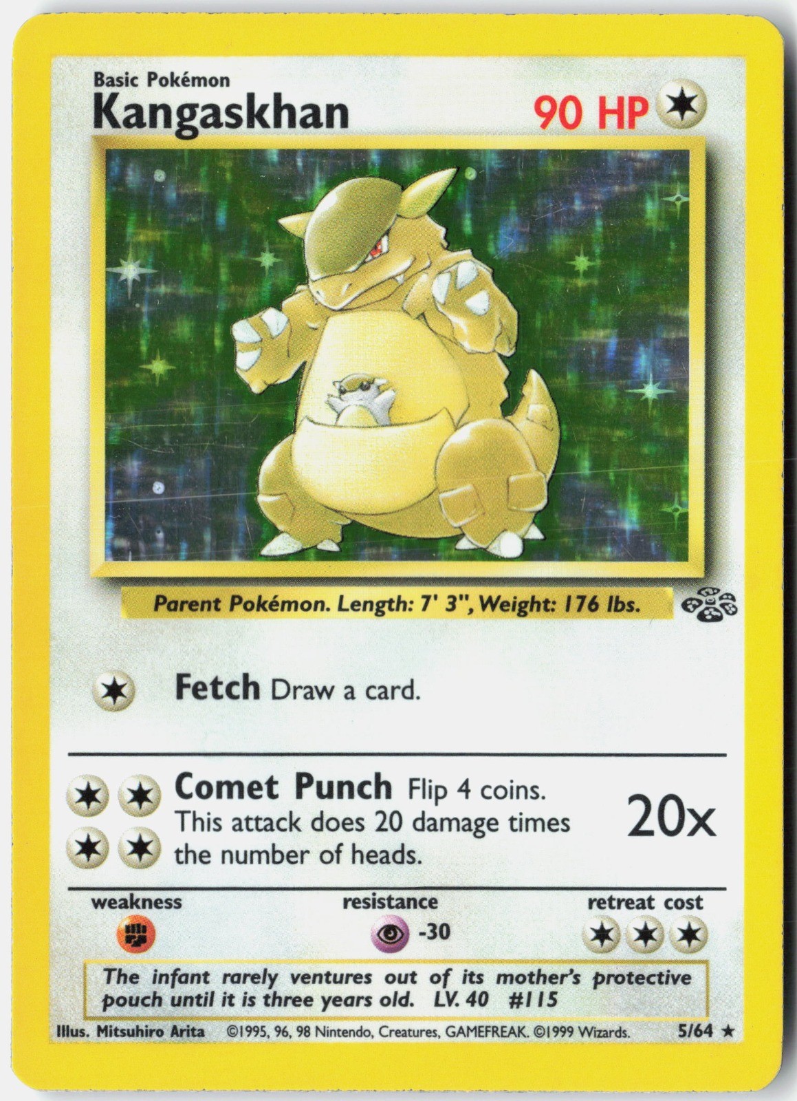 Kangaskhan (5) Unlimited Holo Holo Rare Jungle 05/64 LP