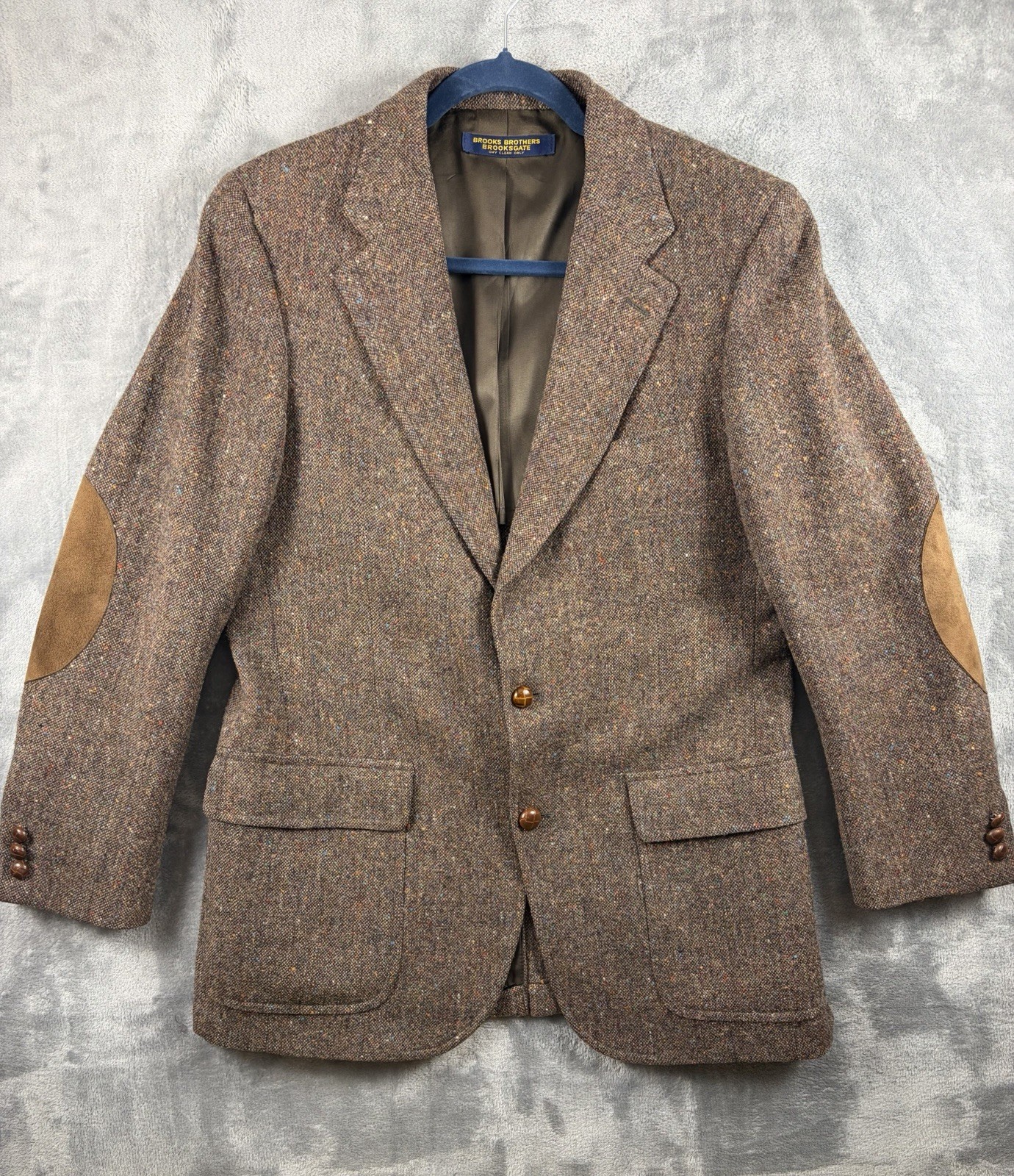 Vintage Made In The USA Brooks Brothers Brown Wool Sport Coat Suede Elbows 39R