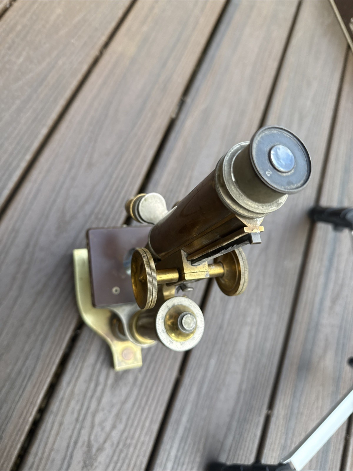 Antique 19th Antique Bausch & Lomb Brass Compound Microscope Serial 25885 Antique 19th Antique Bausch & Lomb Brass Compound Microscope Serial 25885