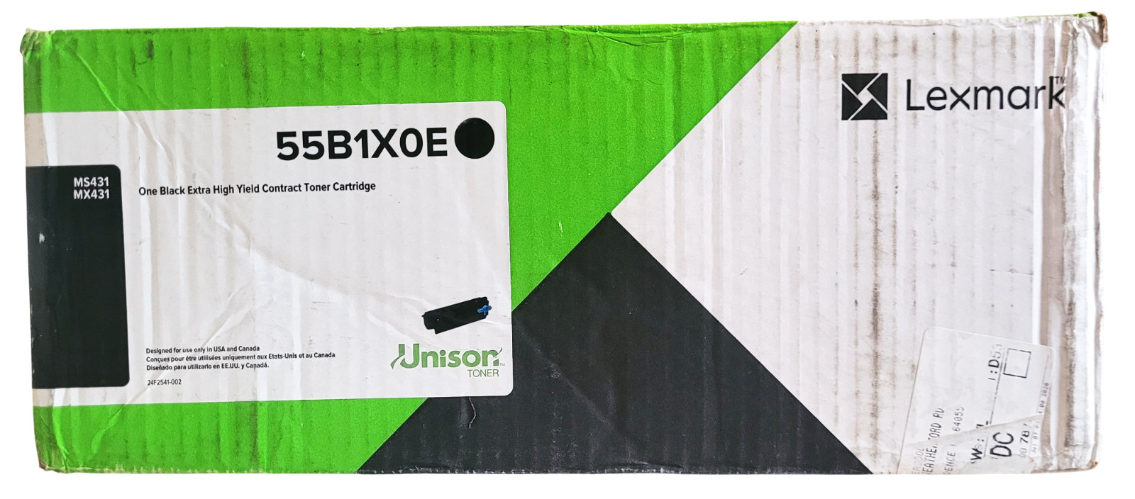 Lexmark 55B1X0E Black Extra High Yield Toner Cartridge New Sealed-Open Box Lexmark 55B1X0E Black Extra High Yield Toner Cartridge New Sealed-Open Box