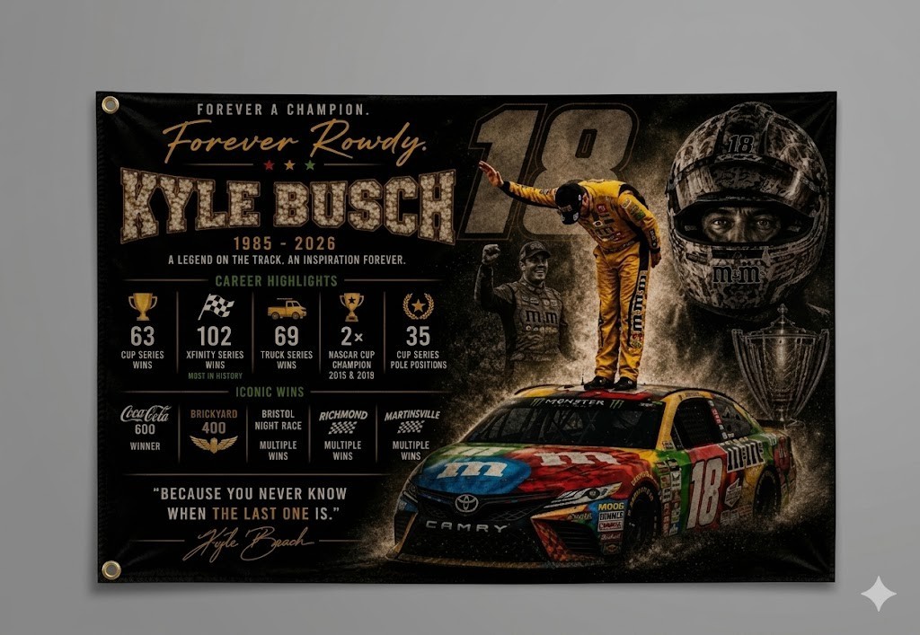 Kyle Fan Busch #18 Nascar Car Racing 2x3,3x5,4x6,5x8FT Flag Wall Decore Banner