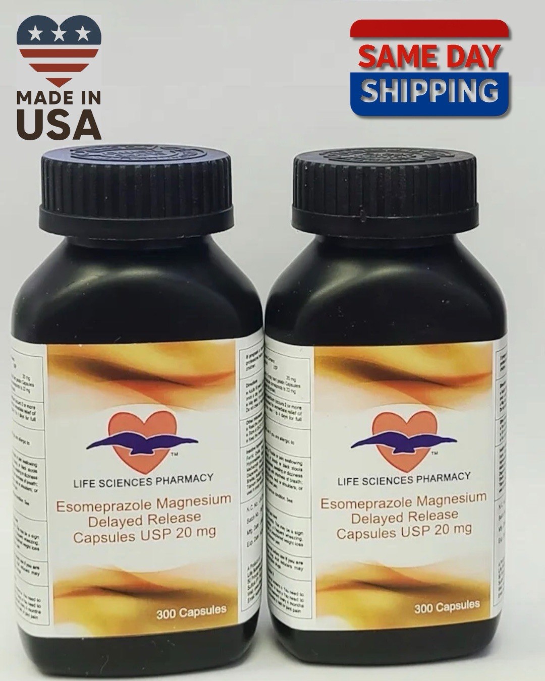 Life Sciences Pharmacy Esomeprazole Magnesium 20mg DR 600 Capsules Exp 11/2028
